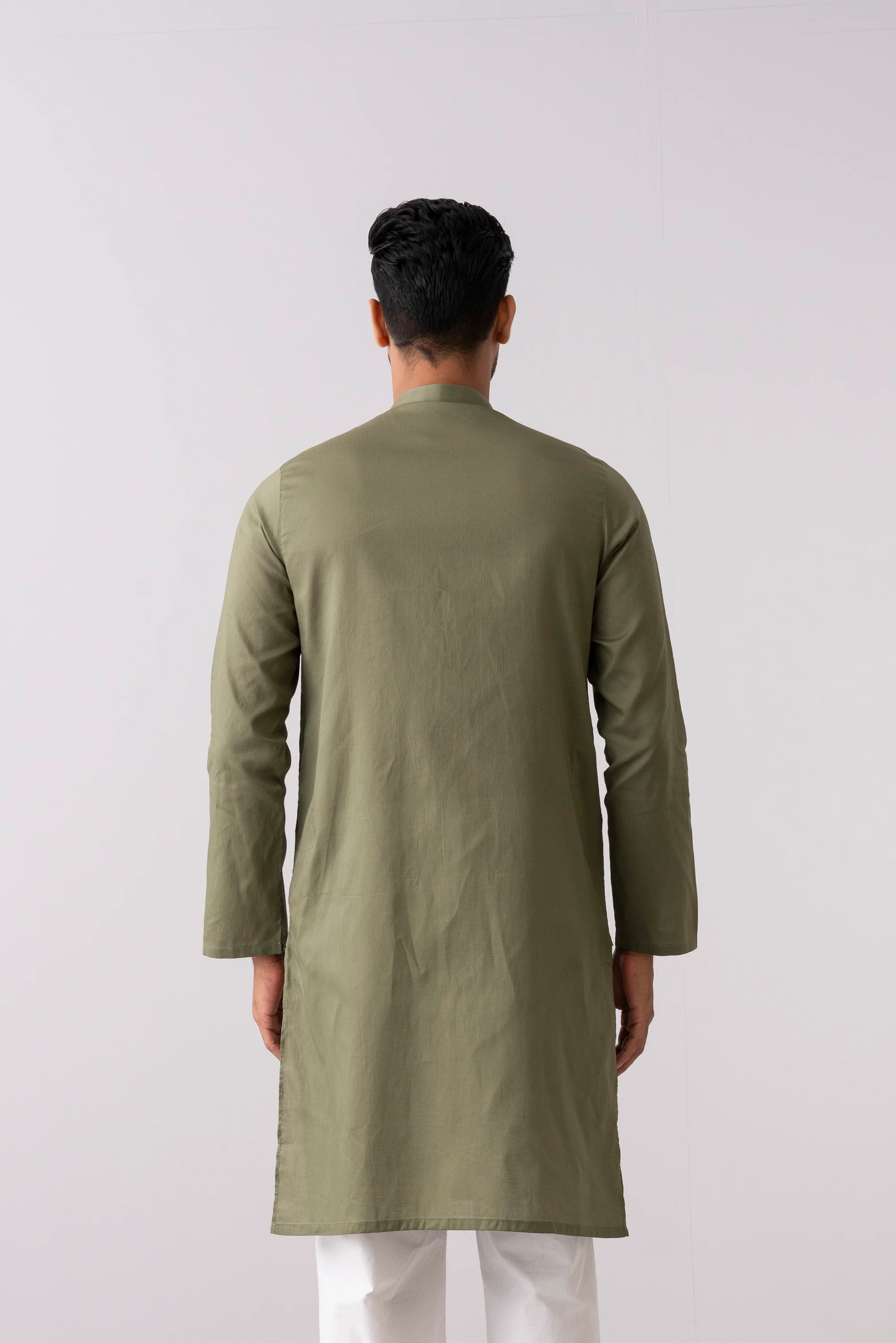 Regular Fit Embroidered Semi-Formal Panjabi - Image 4