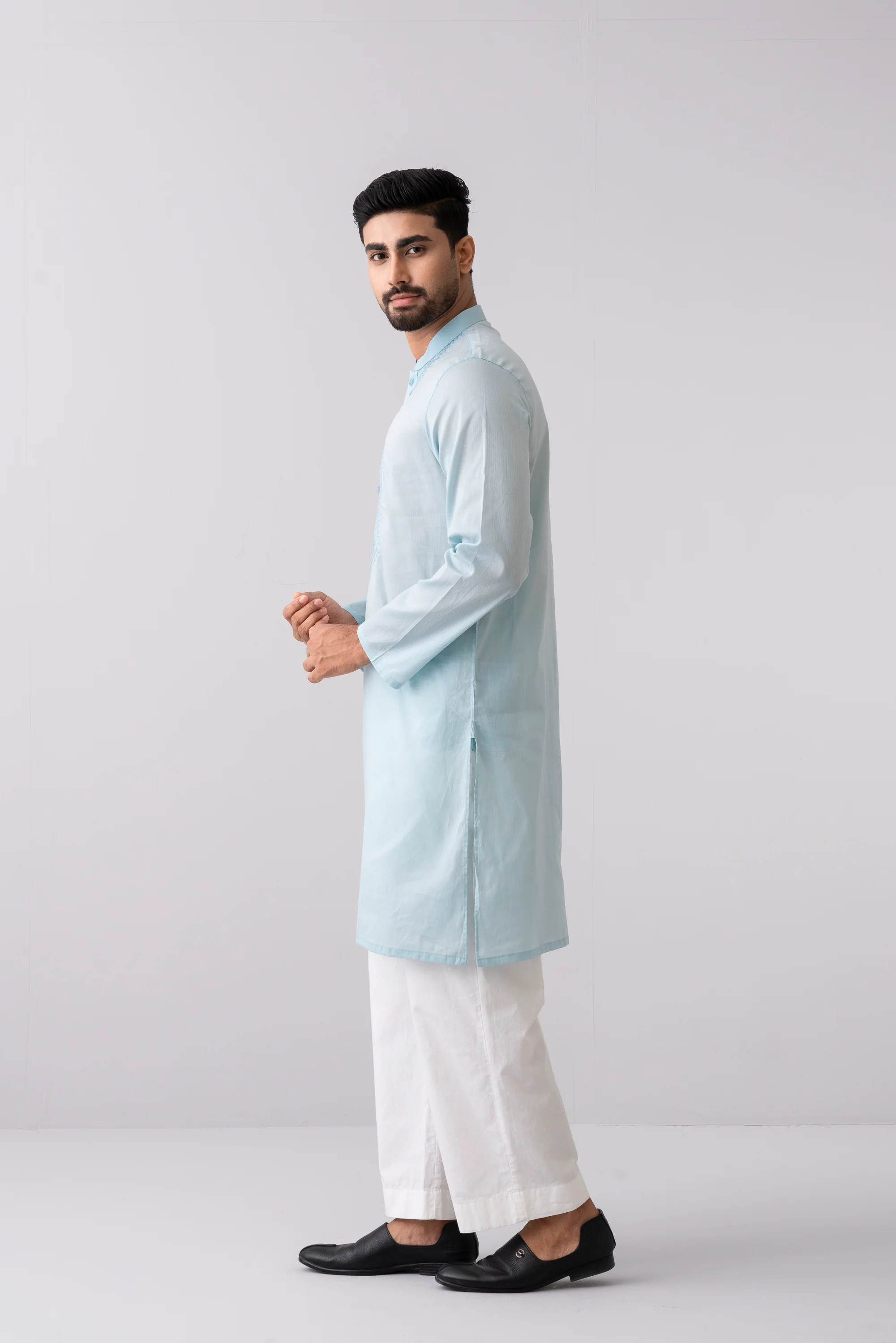 Regular Fit Embroidered Semi-Formal Panjabi - Image 9