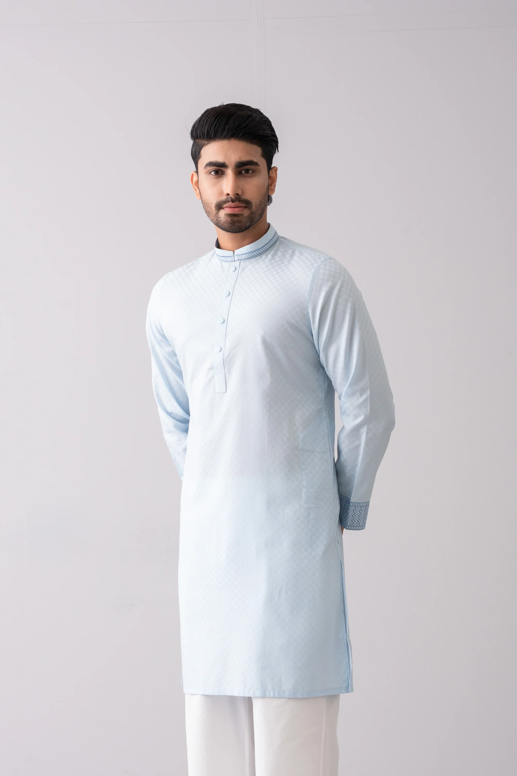 Slim Fit Embroidered Semi-Formal Panjabi - Image 2