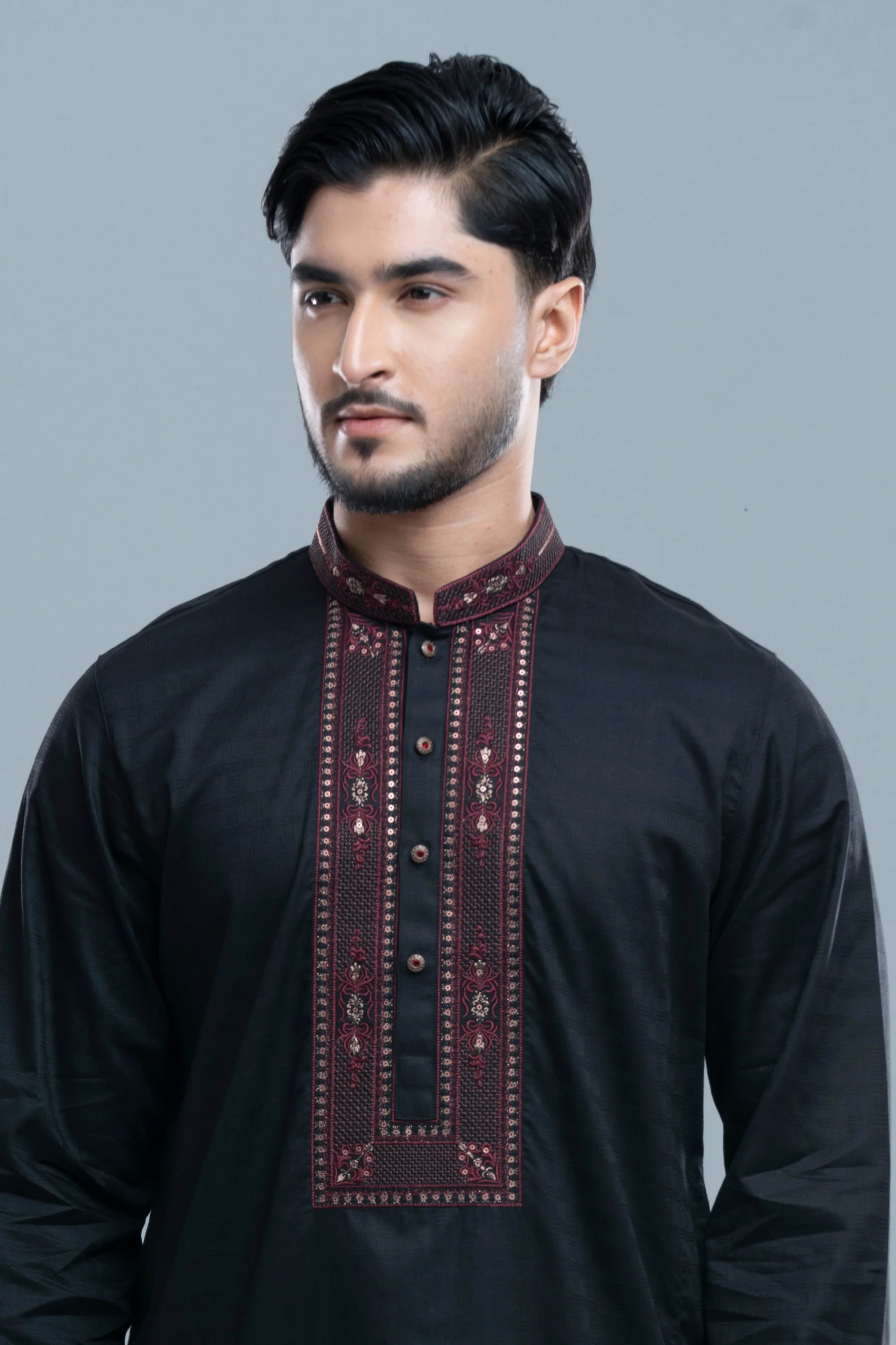Regular Fit Embroidered Semi-Formal Panjabi - Image 13