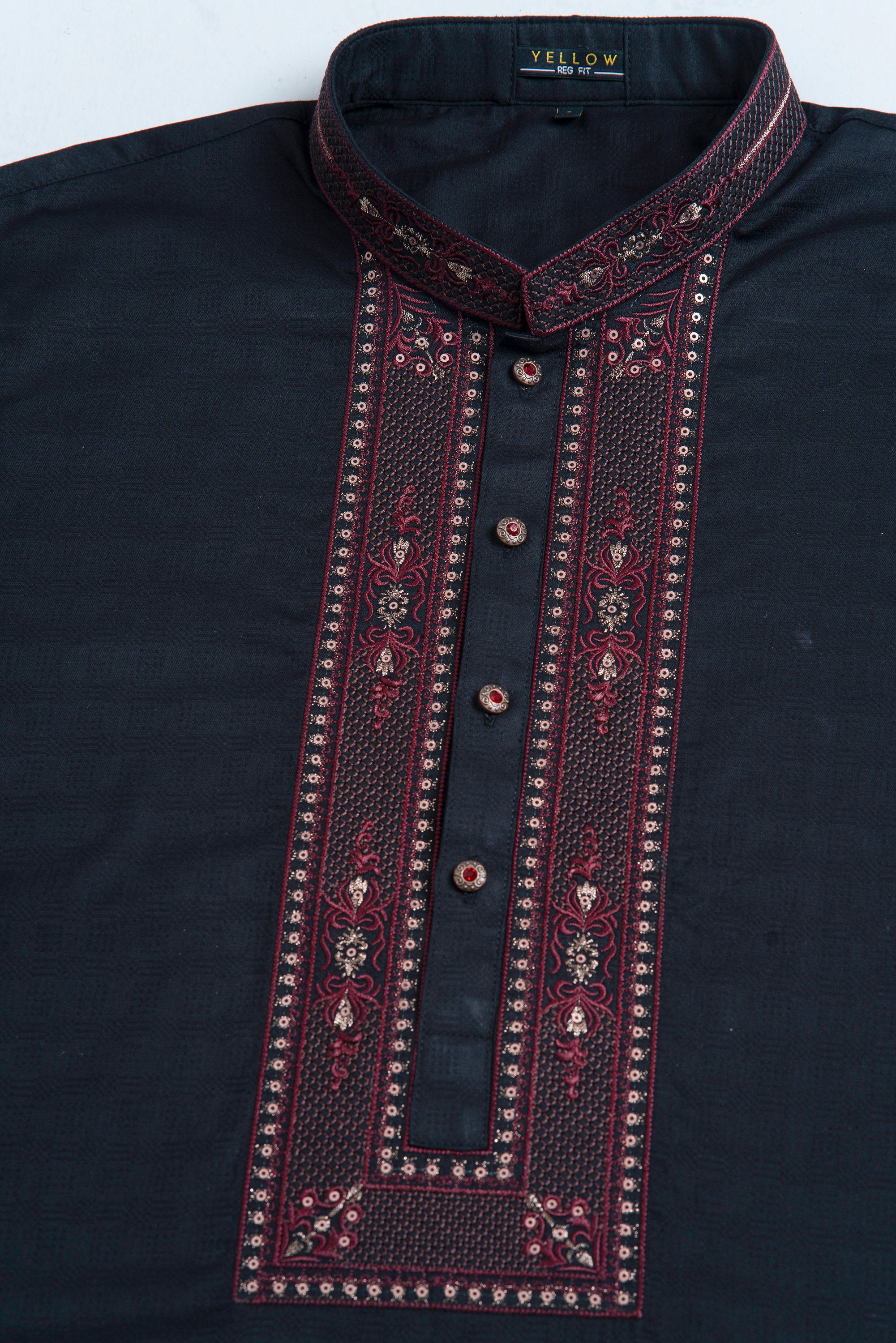 Regular Fit Embroidered Semi-Formal Panjabi - Image 14