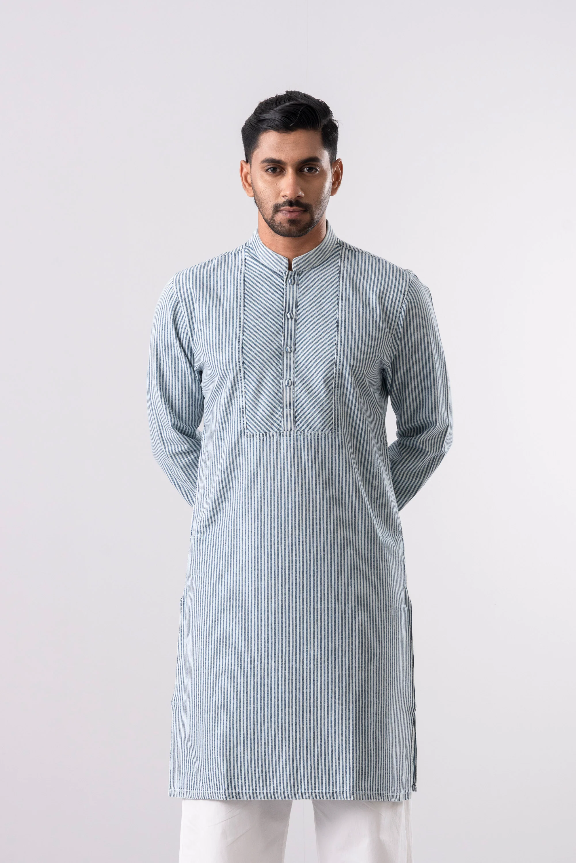 Slim Fit Wash Detail Cotton Panjabi - Image 2