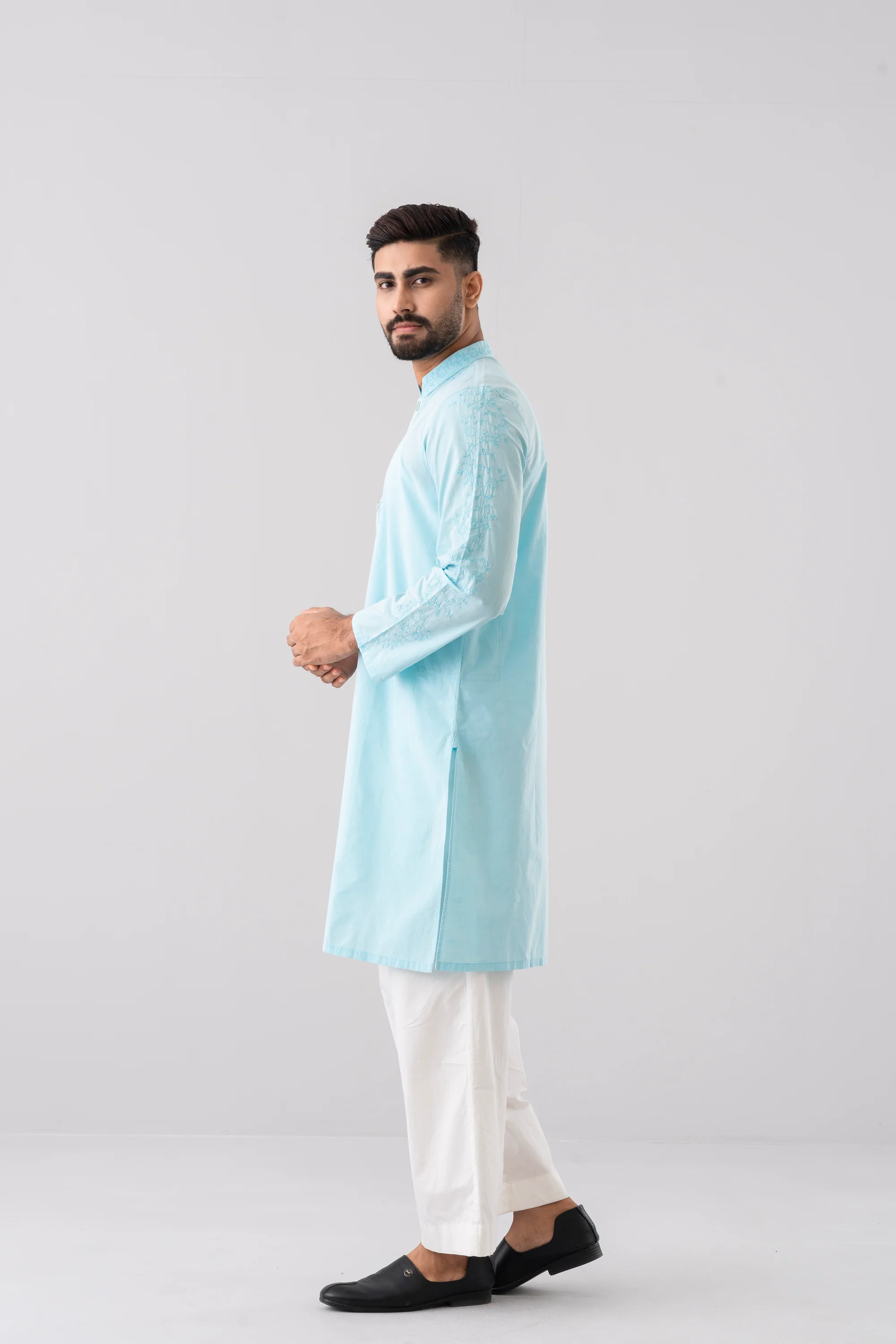 Regular Fit Embroidered Semi-Formal Panjabi - Image 10