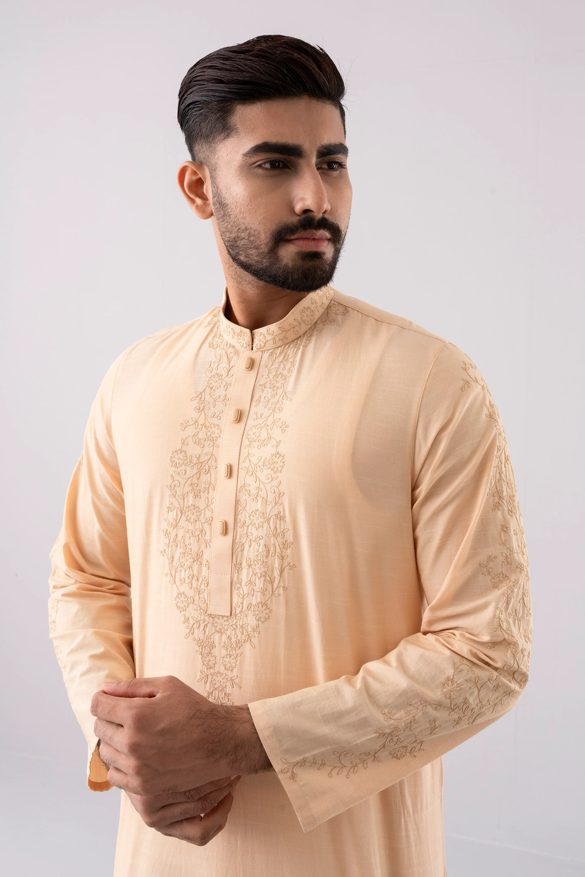 Regular Fit Embroidered Semi-Formal Panjabi - Image 14