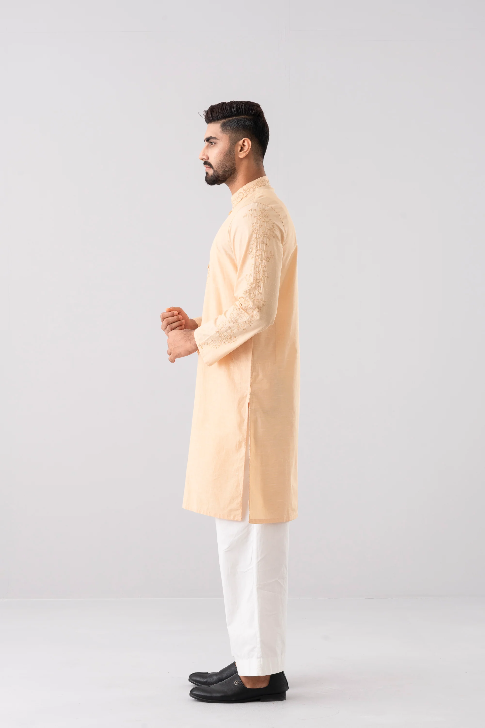 Regular Fit Embroidered Semi-Formal Panjabi - Image 16