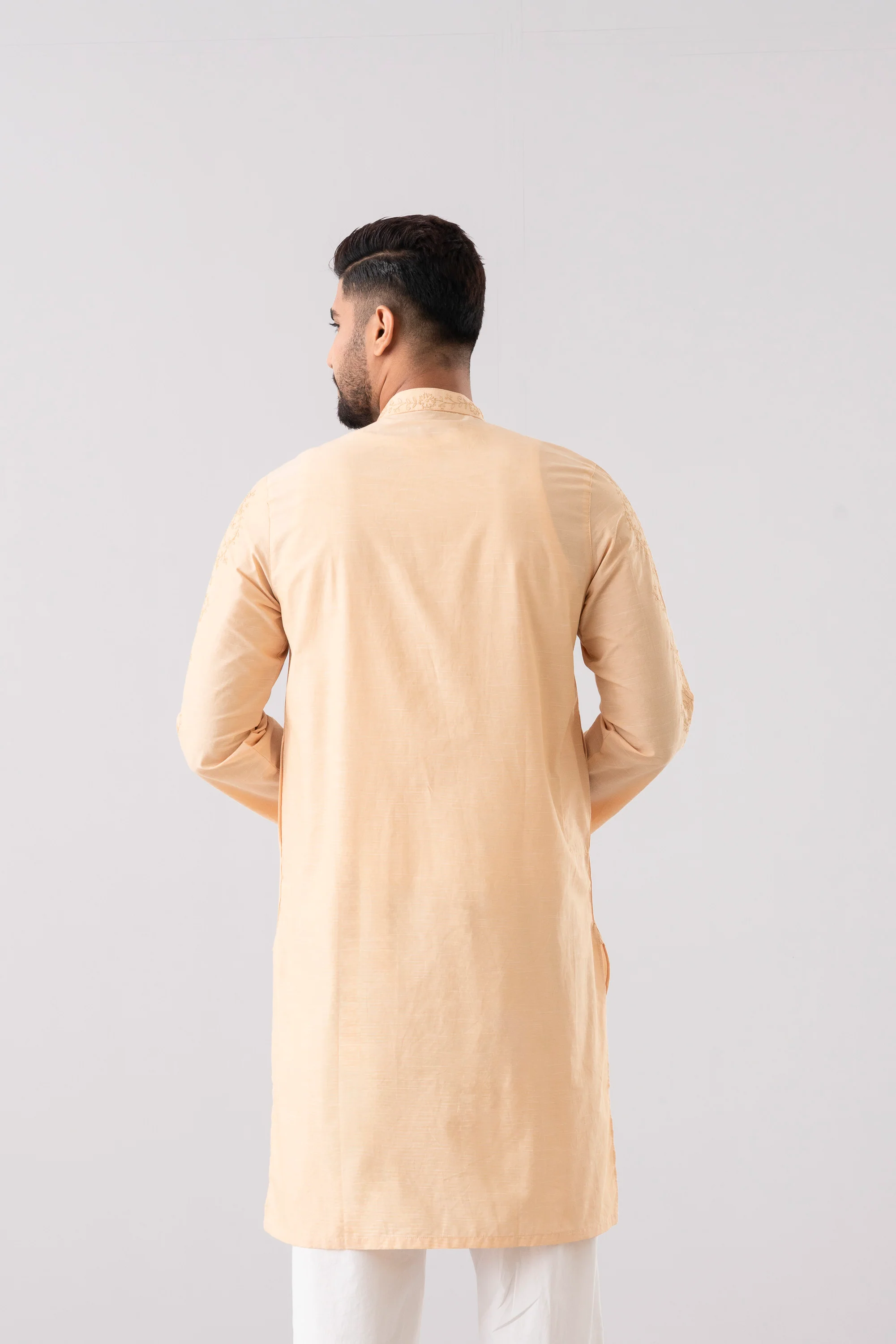 Regular Fit Embroidered Semi-Formal Panjabi - Image 17