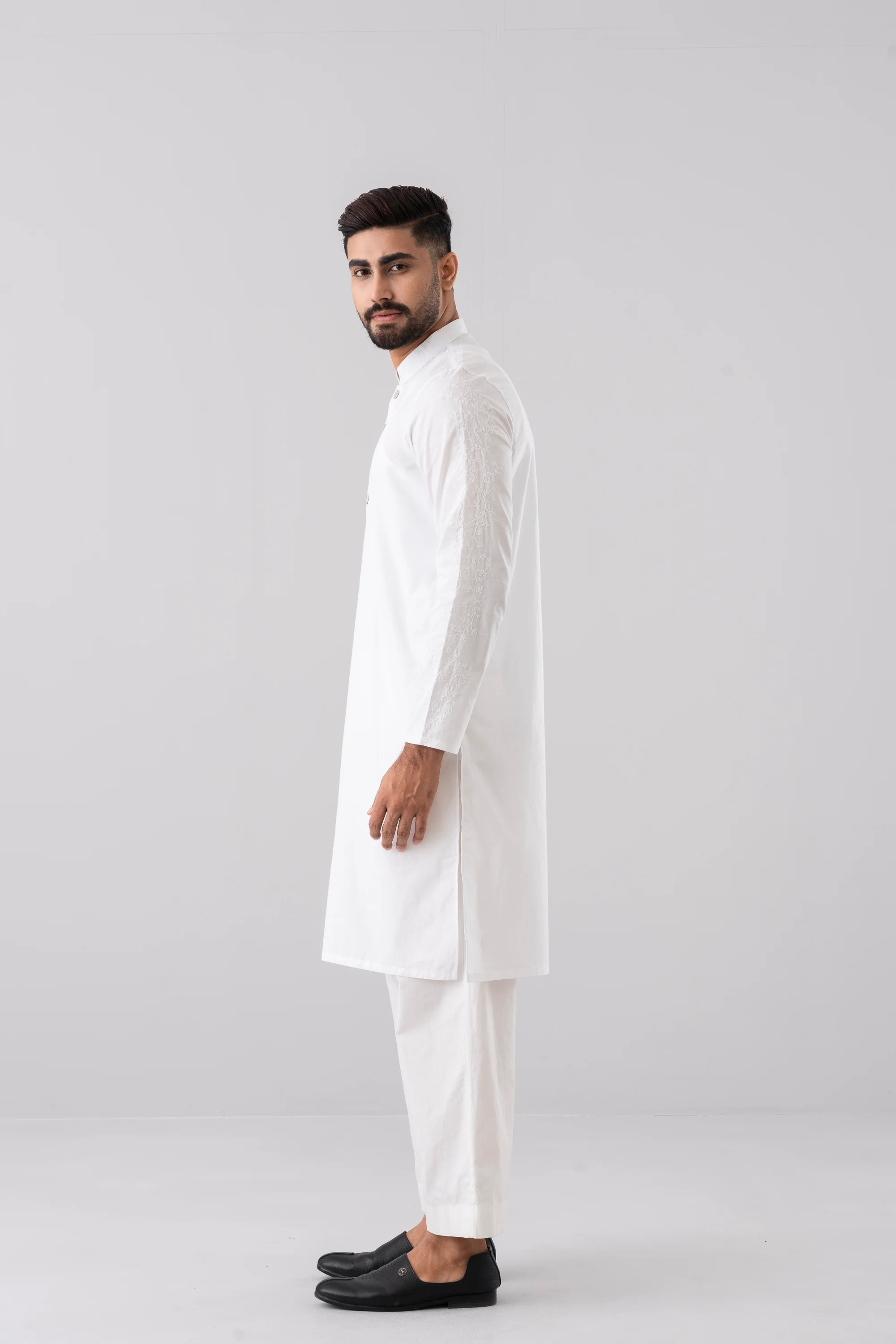Regular Fit Embroidered Semi-Formal Panjabi - Image 4