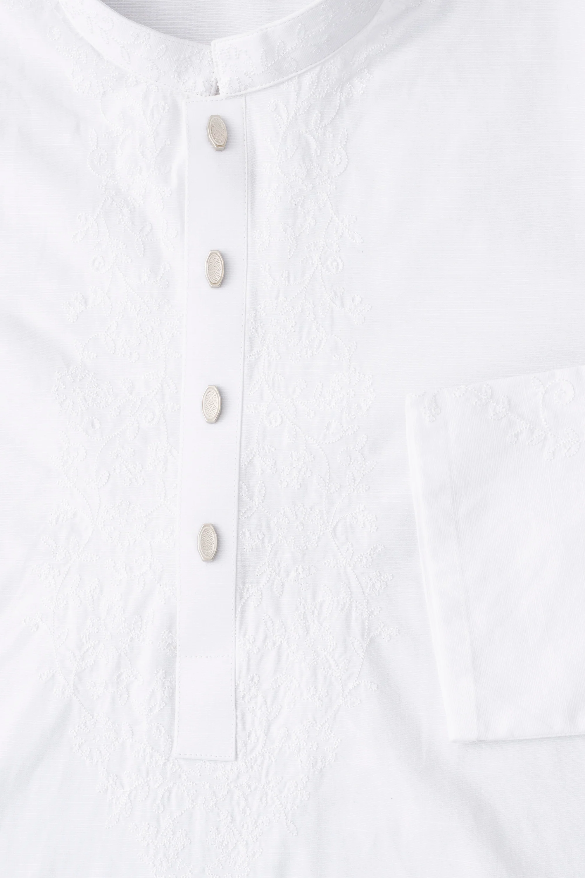 Regular Fit Embroidered Semi-Formal Panjabi - Image 6