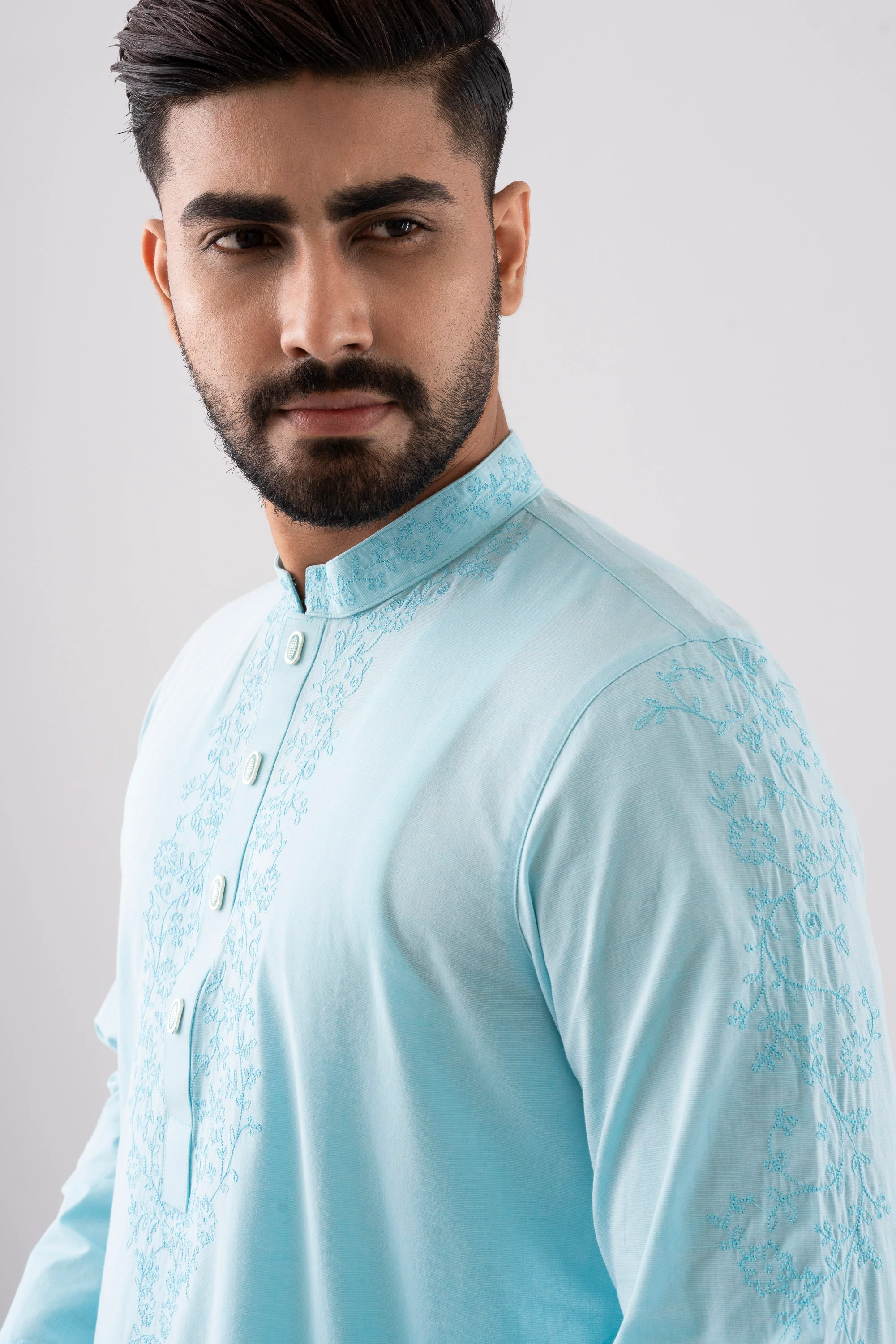 Regular Fit Embroidered Semi-Formal Panjabi - Image 8