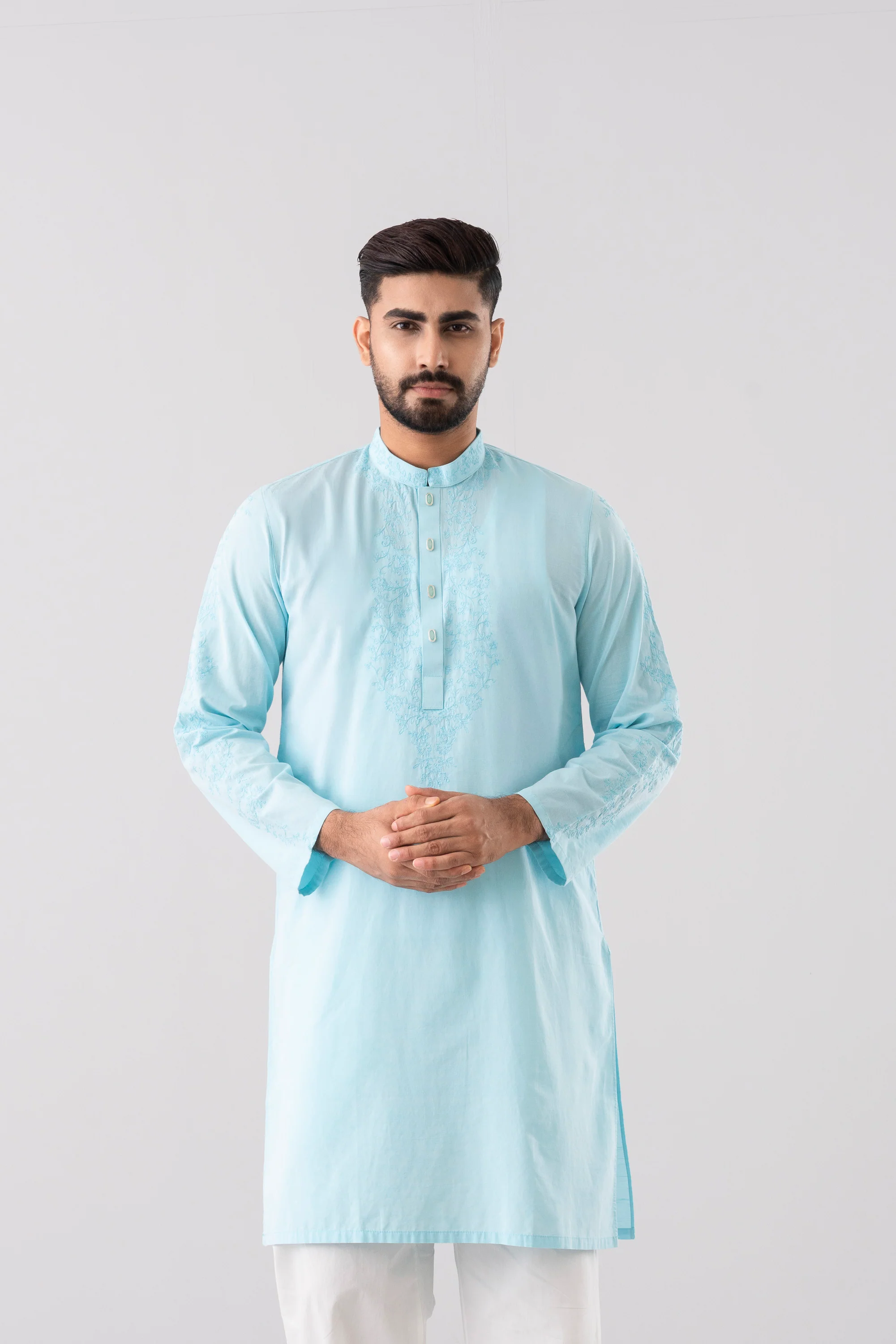 Regular Fit Embroidered Semi-Formal Panjabi - Image 9