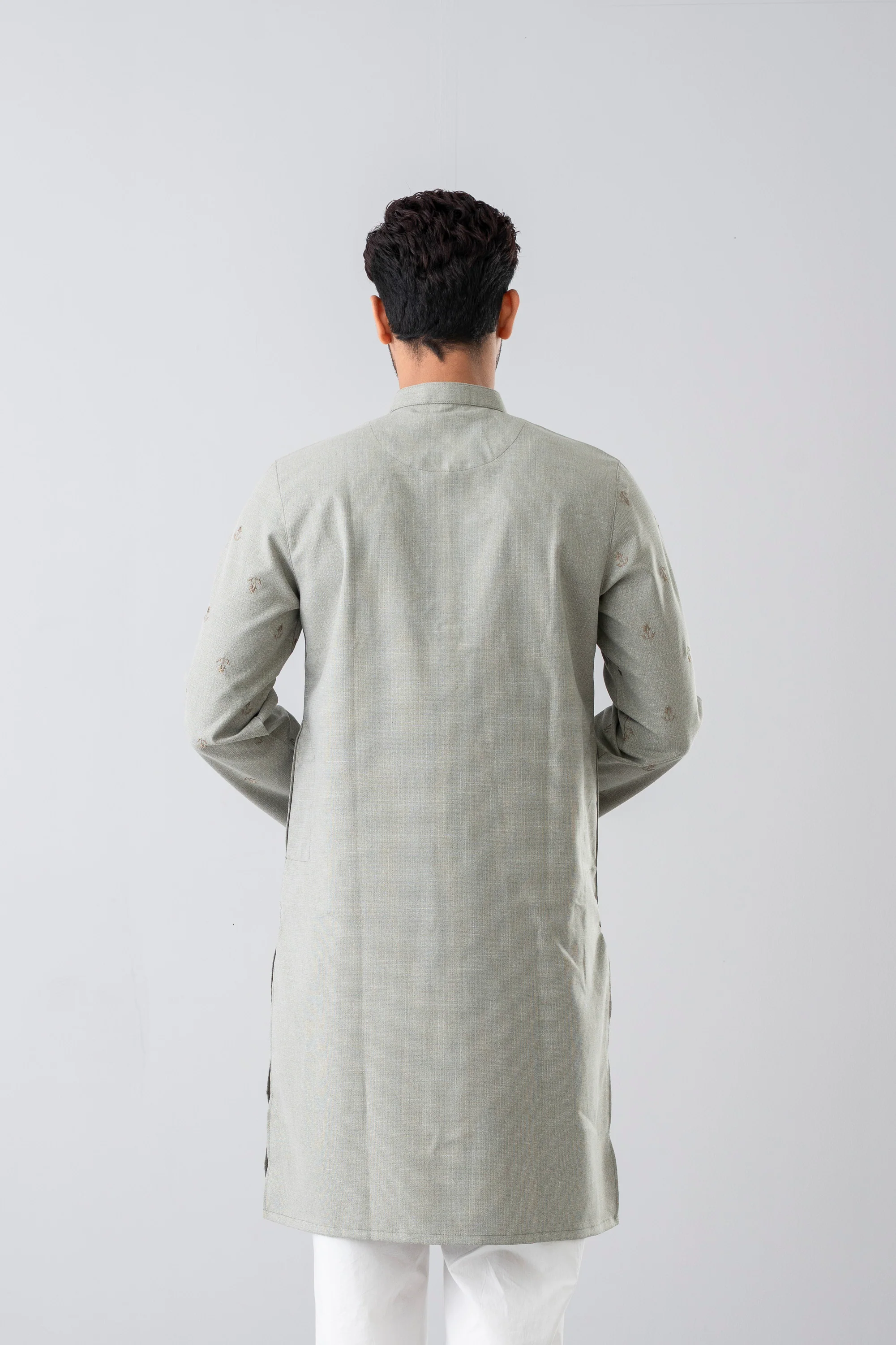 Regular Fit Embroidered Semi-Formal Panjabi - Image 4
