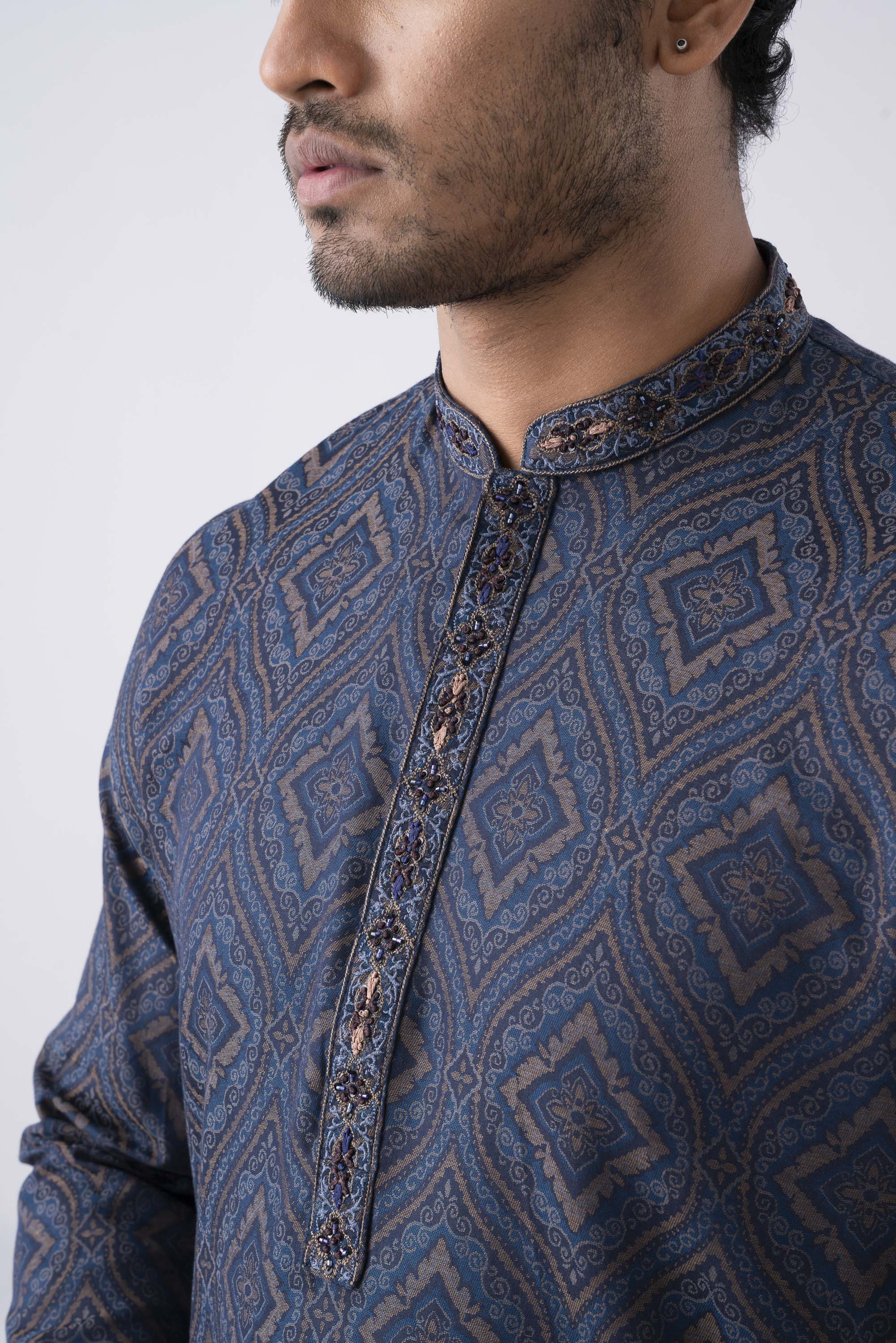 Regular Fit Embroidered Semi-Formal Panjabi - Image 11