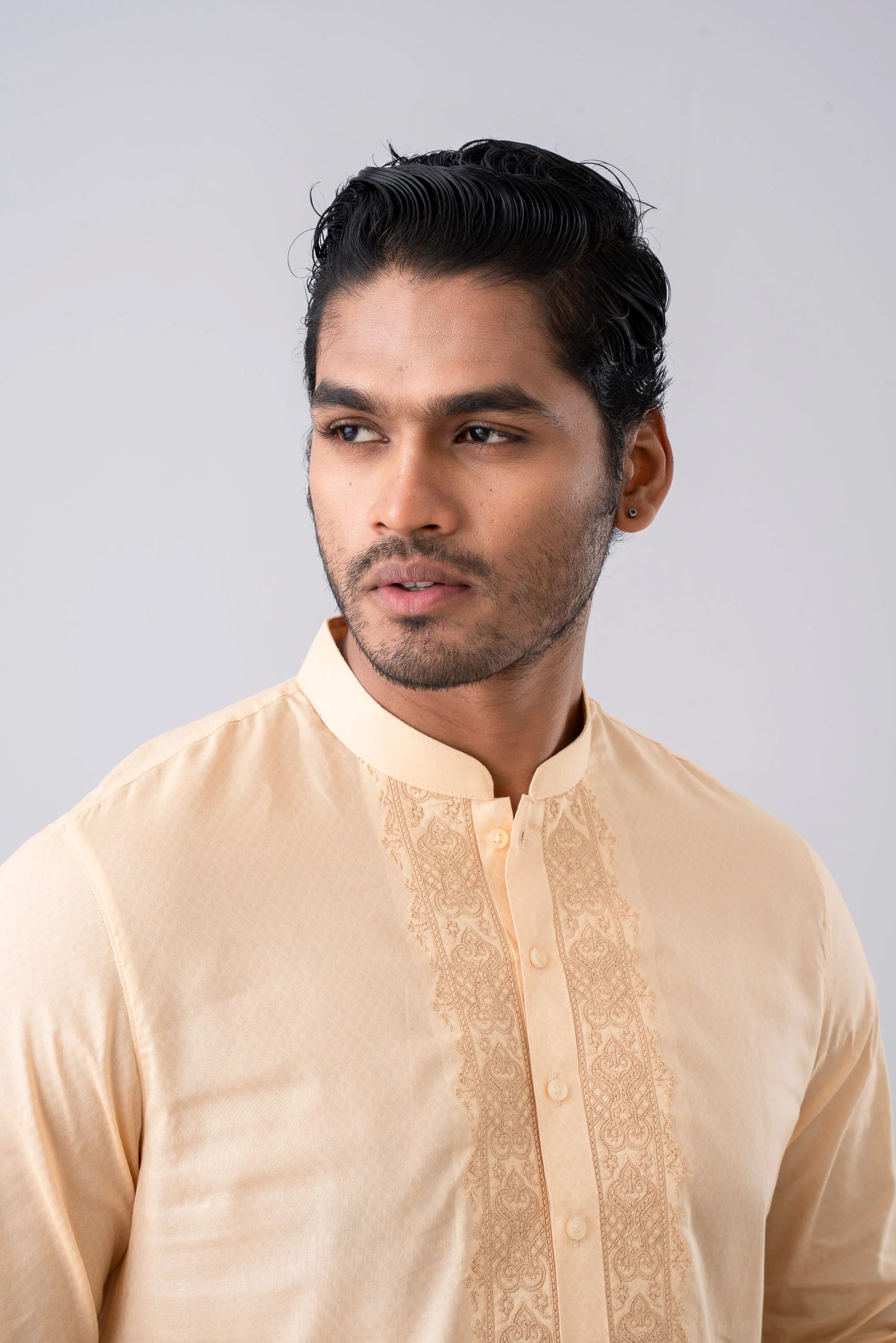 Regular Fit Embroidered Semi-Formal Panjabi - Image 5