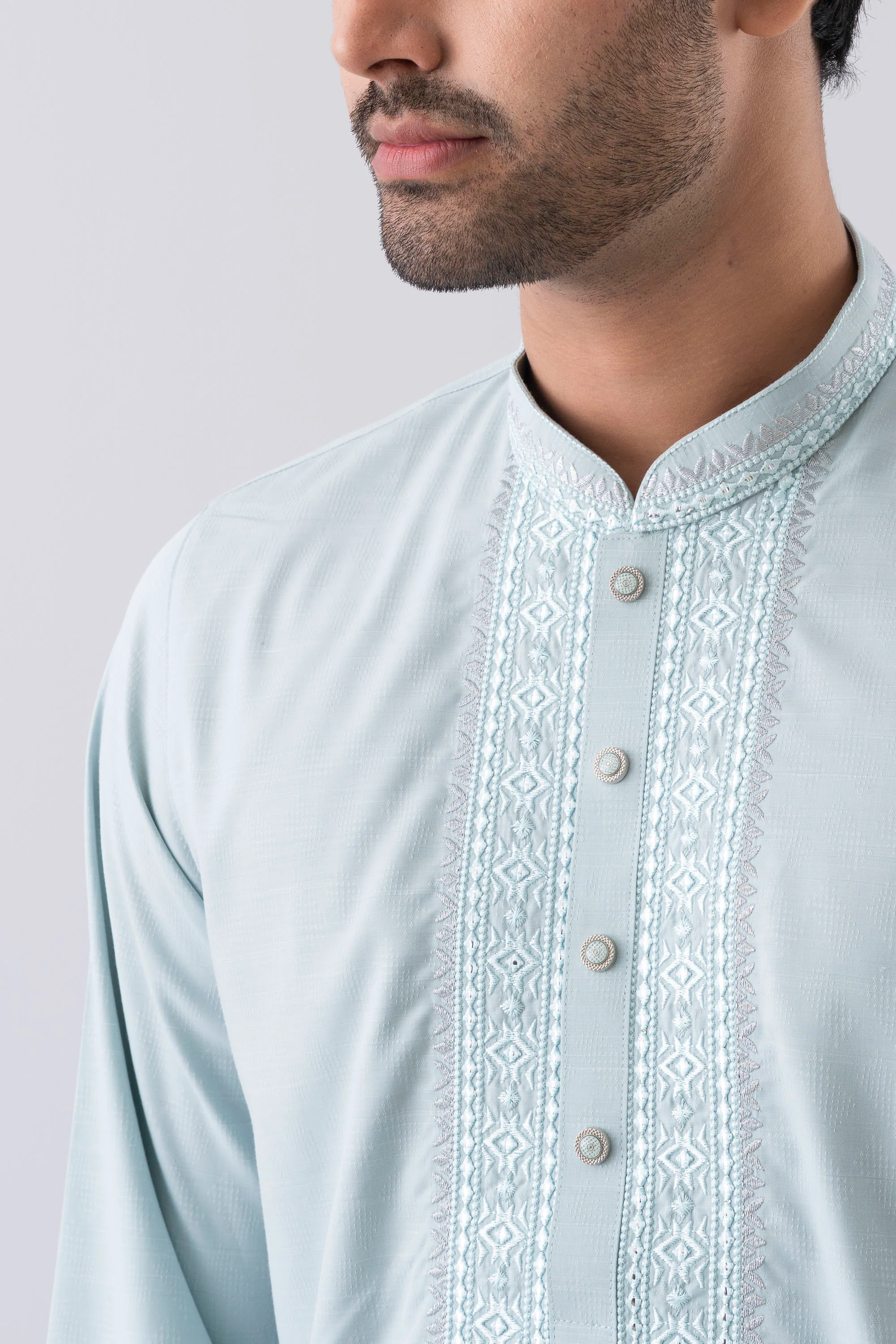 Regular Fit Embroidered Formal Panjabi - Image 11