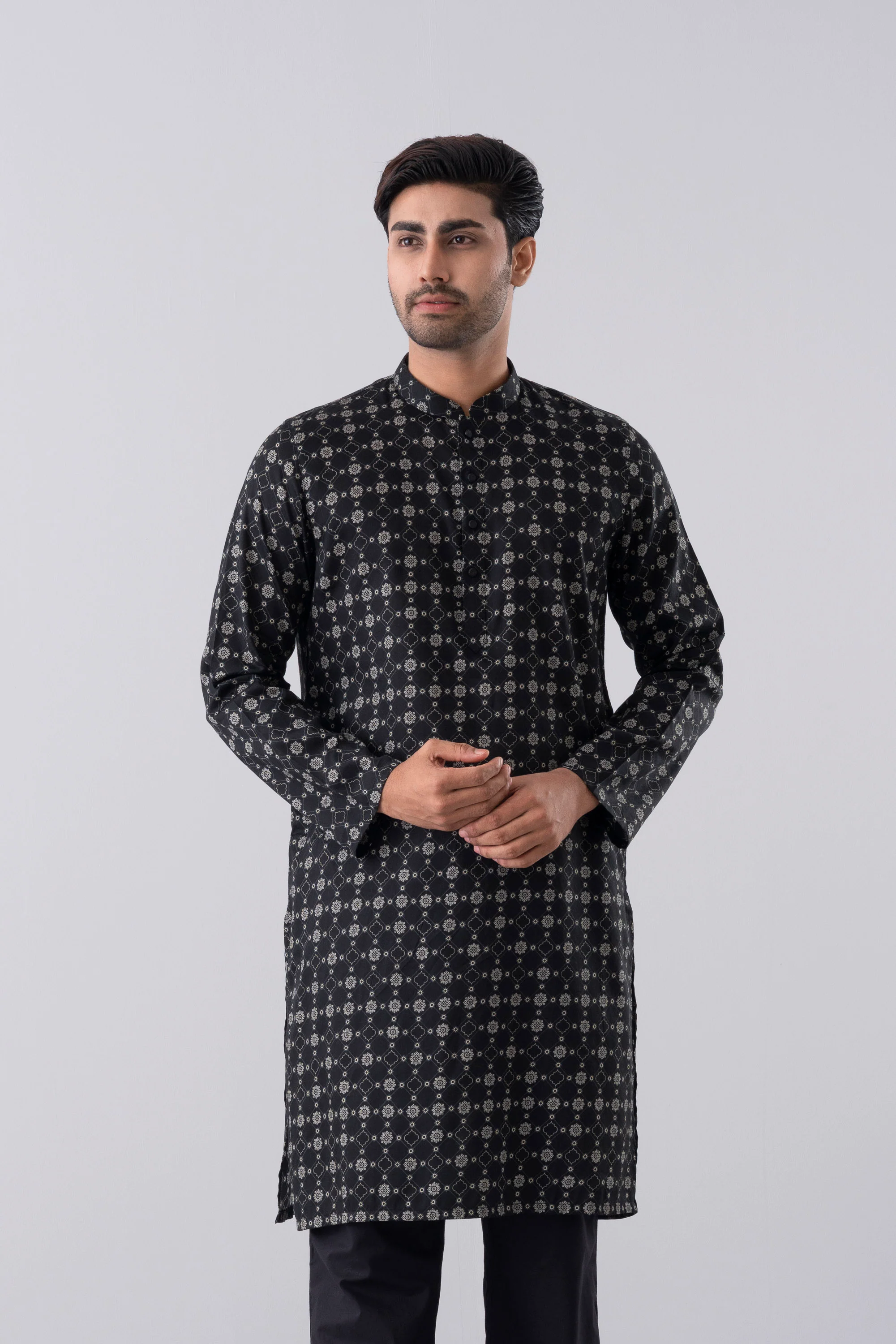 Regular Fit Printed Cotton Panjabi - Image 2