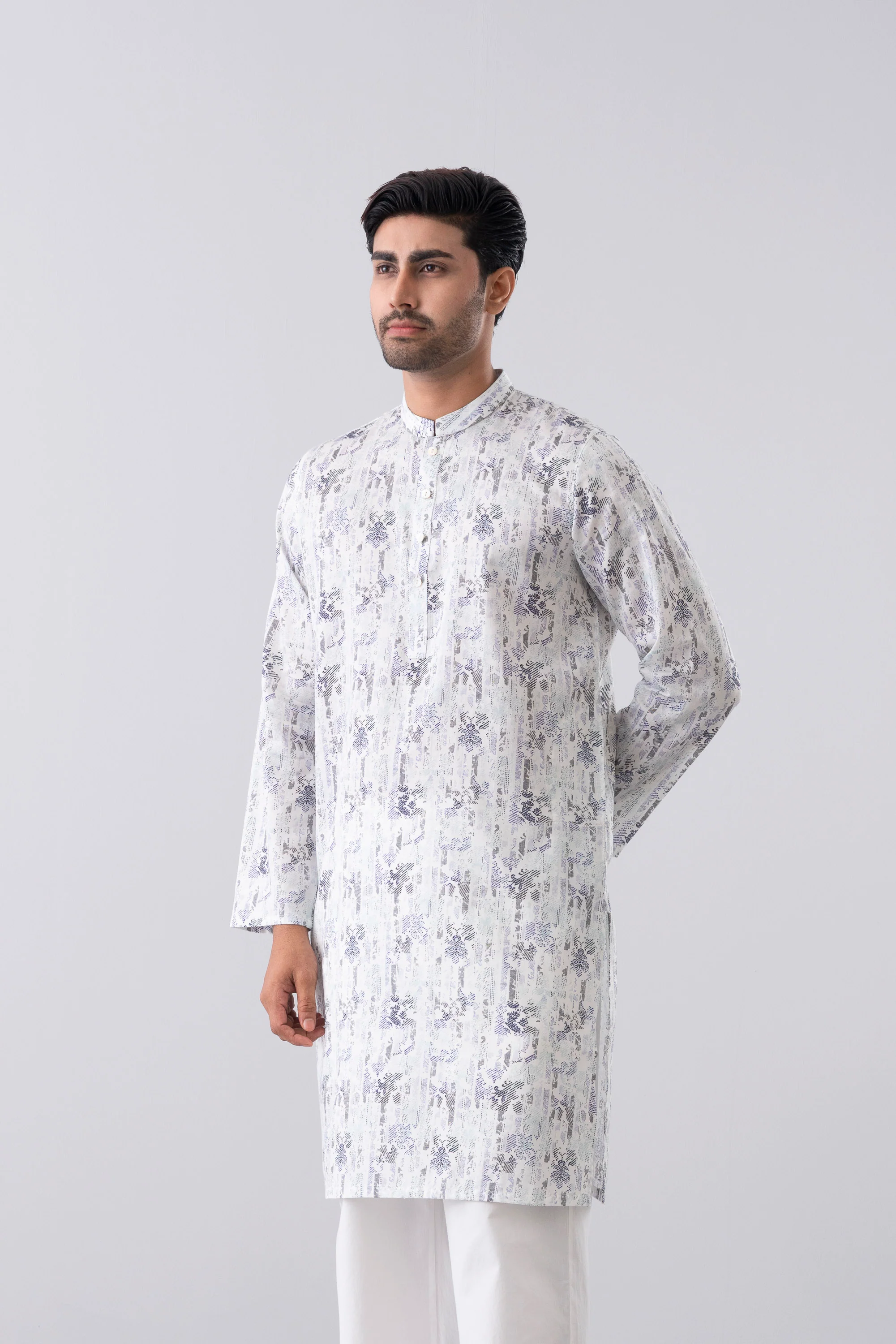 Regular Fit Printed Cotton Panjabi - Image 2