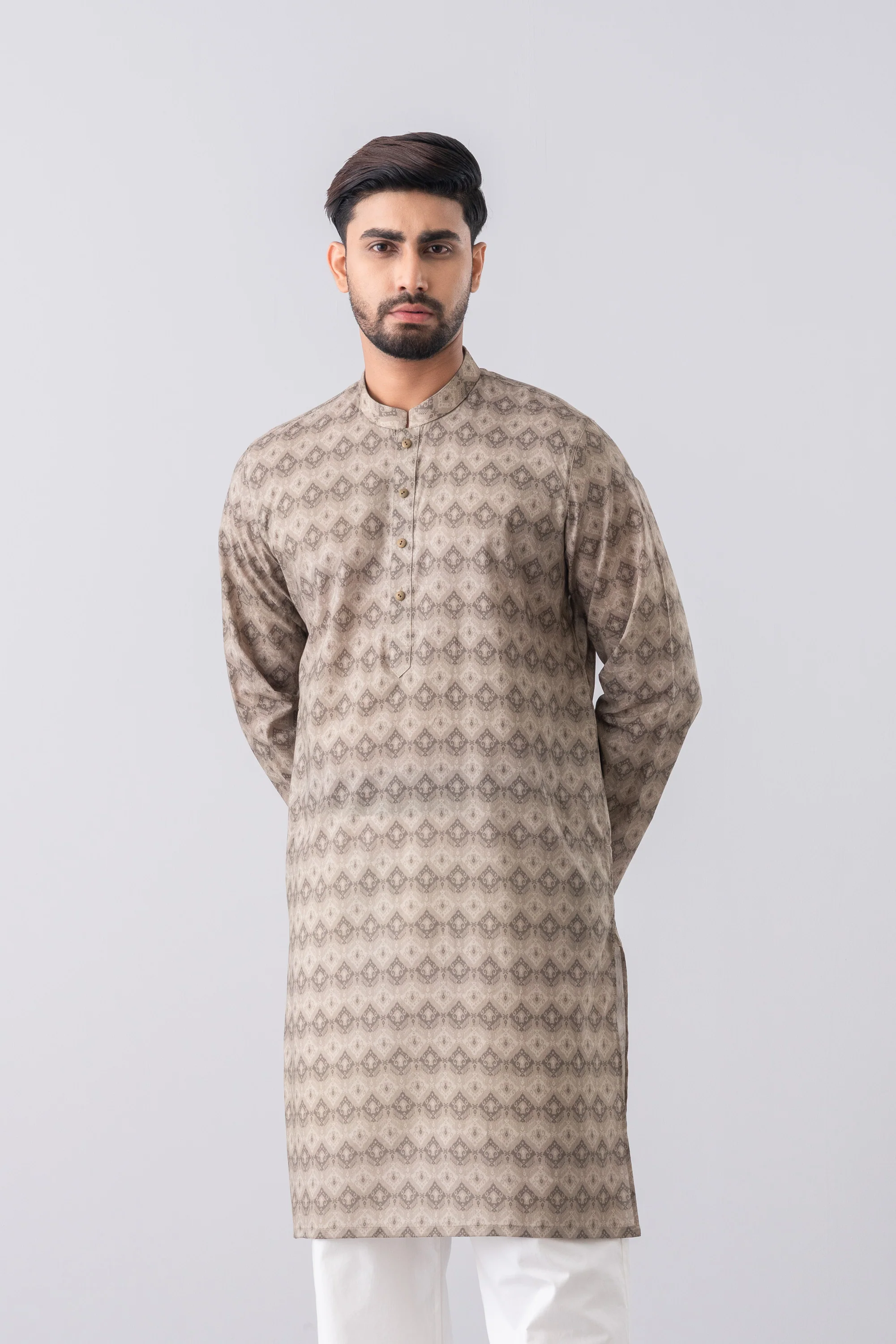 Regular Fit Printed Cotton Panjabi - Image 2