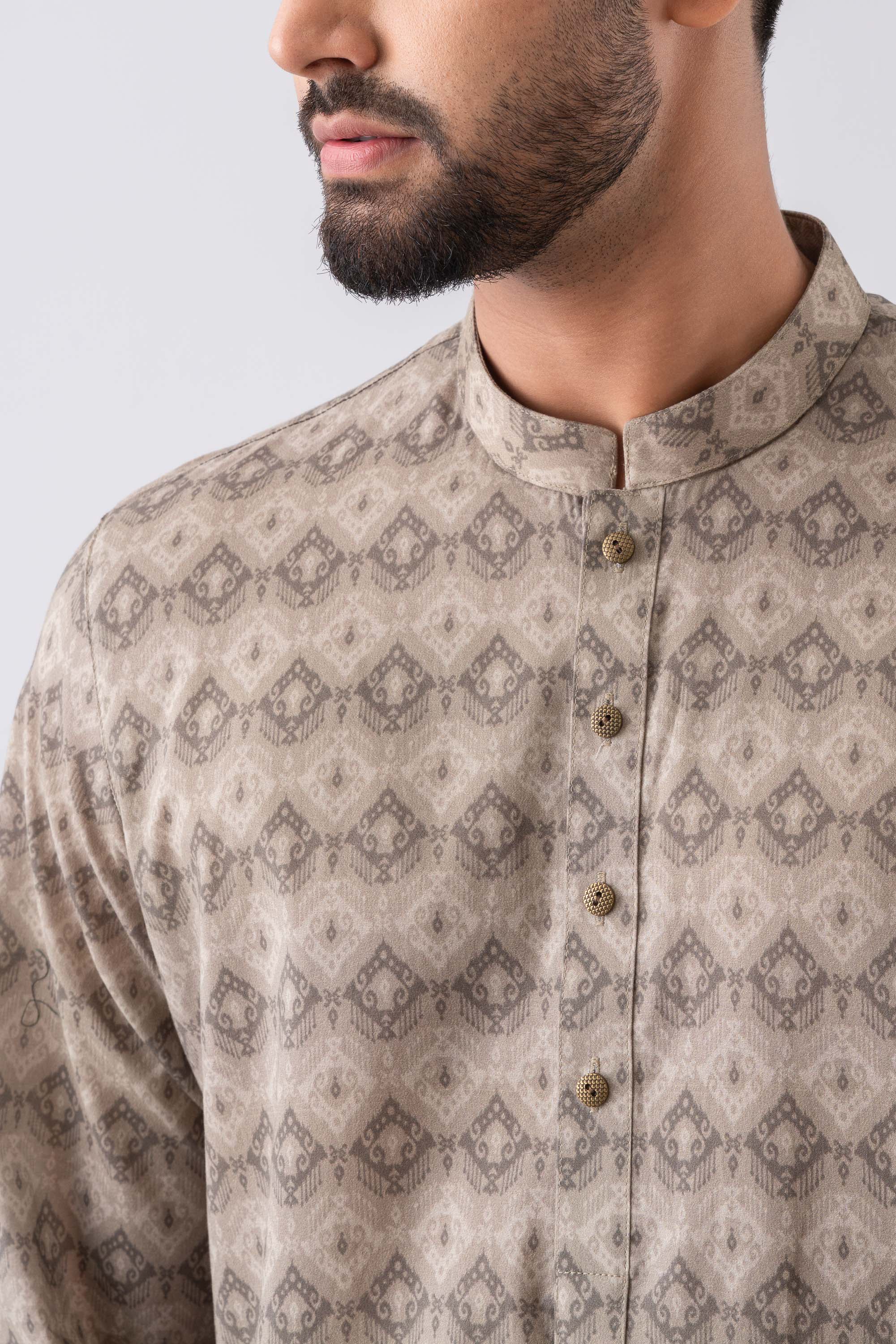 Regular Fit Printed Cotton Panjabi - Image 4