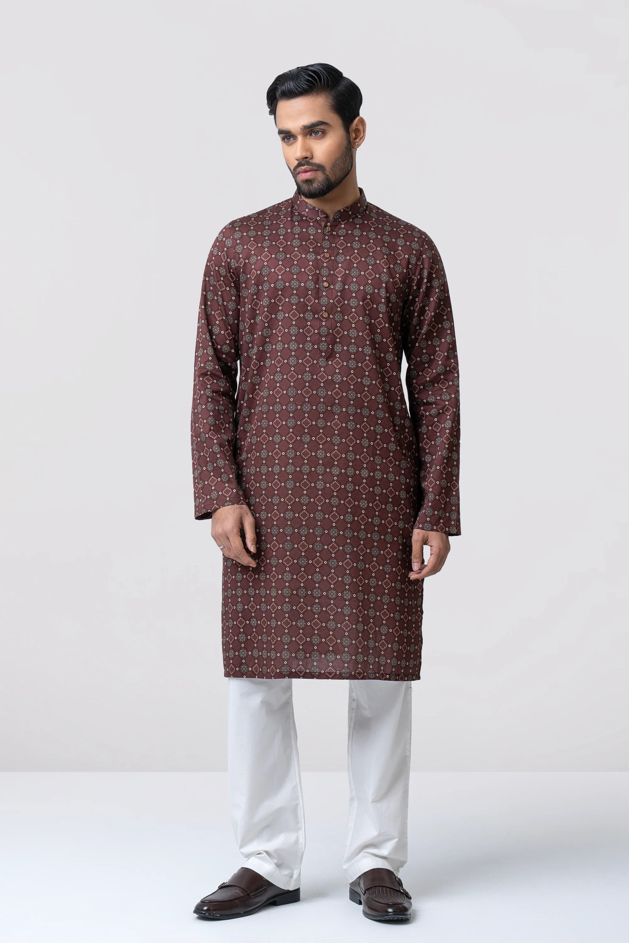 Regular Fit Printed Cotton Panjabi - Image 4