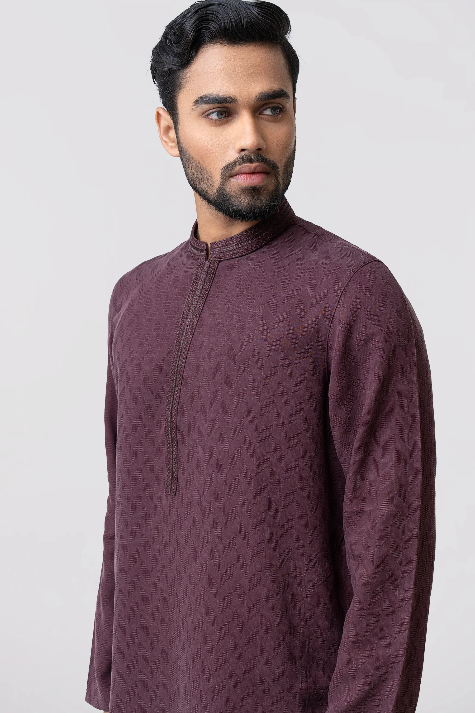 Regular Fit Embroidered Semi-Formal Panjabi - Image 2