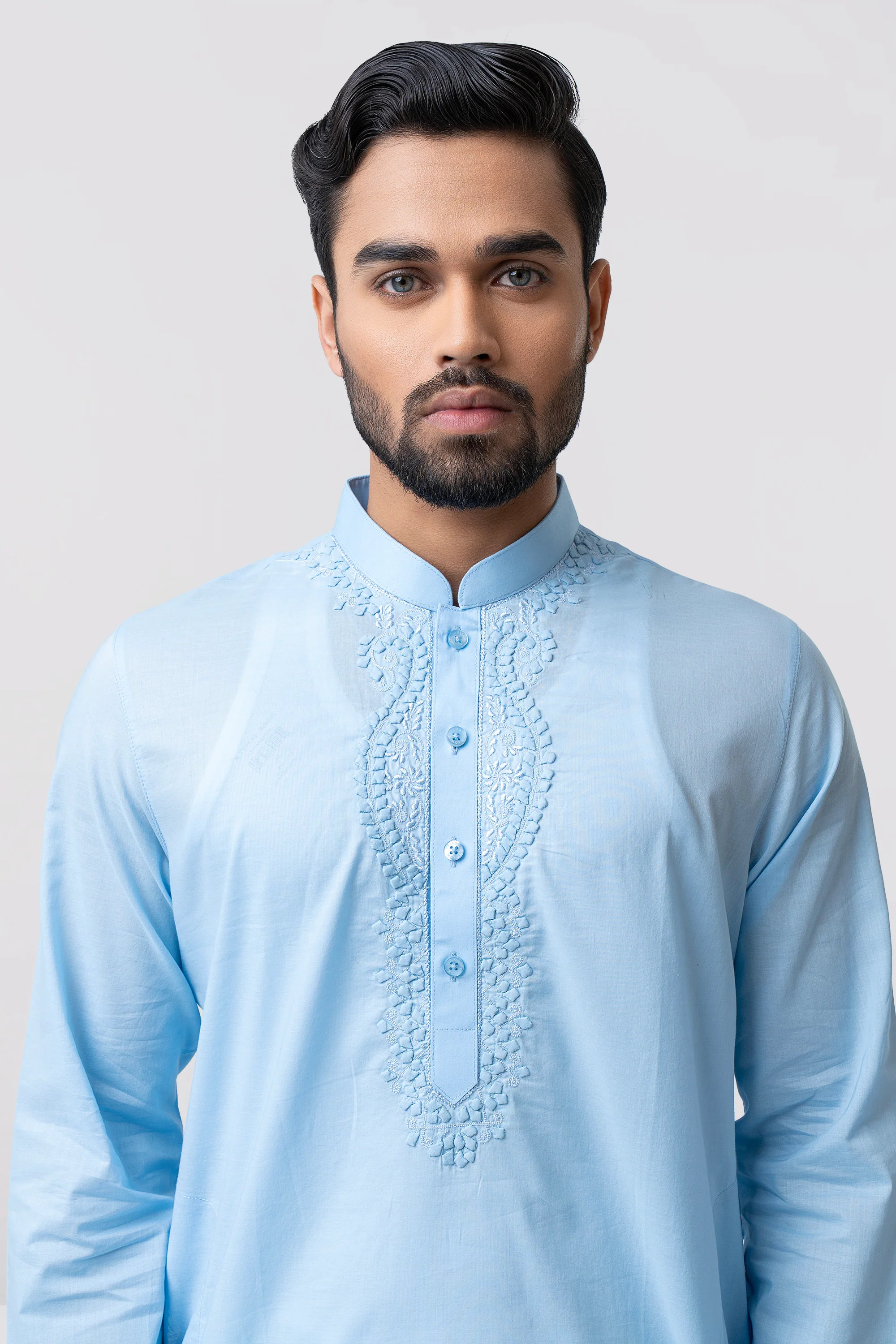 Regular Fit Embroidered Semi-Formal Panjabi - Image 2