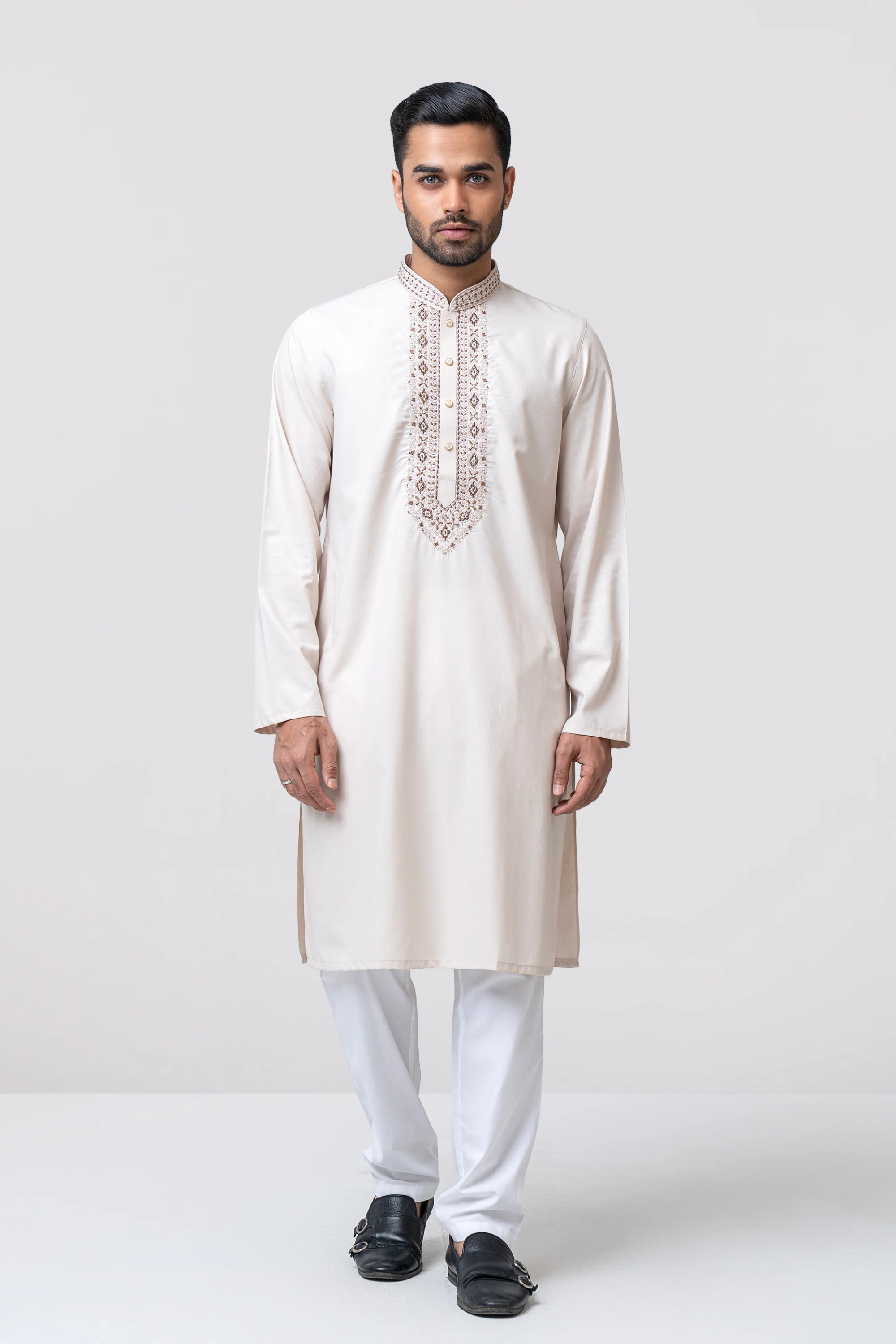 Regular Fit Embroidered Formal Panjabi - Image 4
