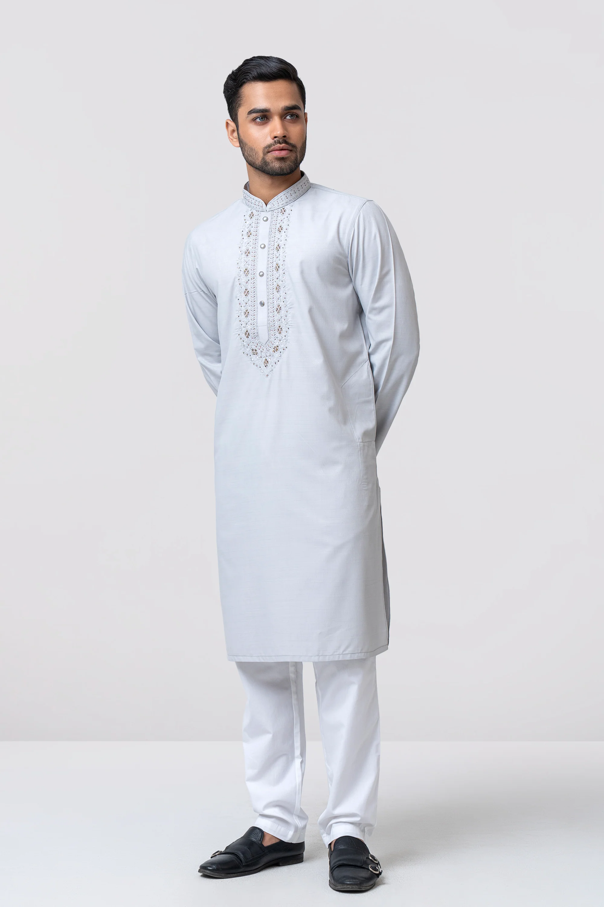 Regular Fit Embroidered Formal Panjabi - Image 6
