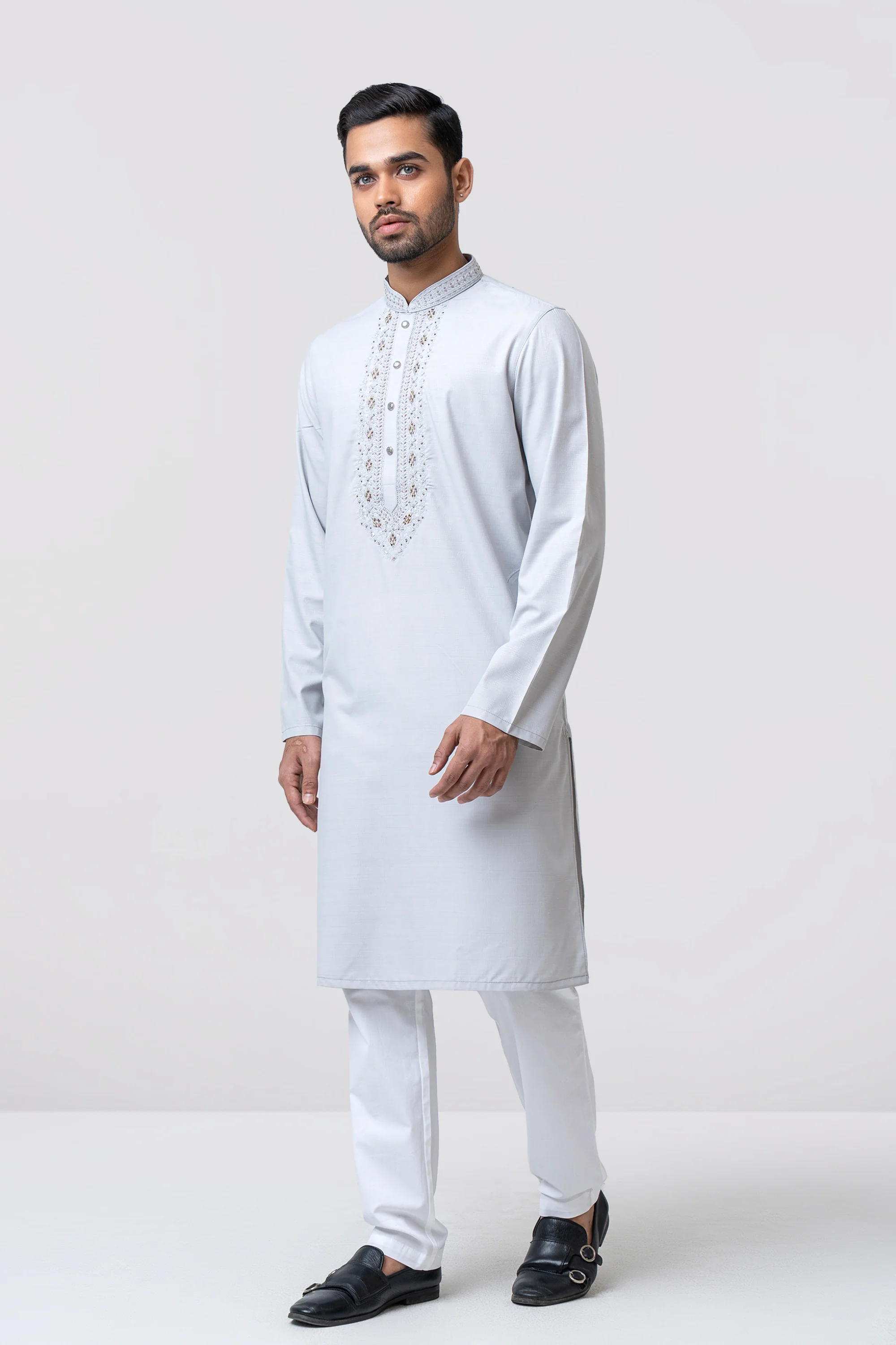 Regular Fit Embroidered Formal Panjabi - Image 7