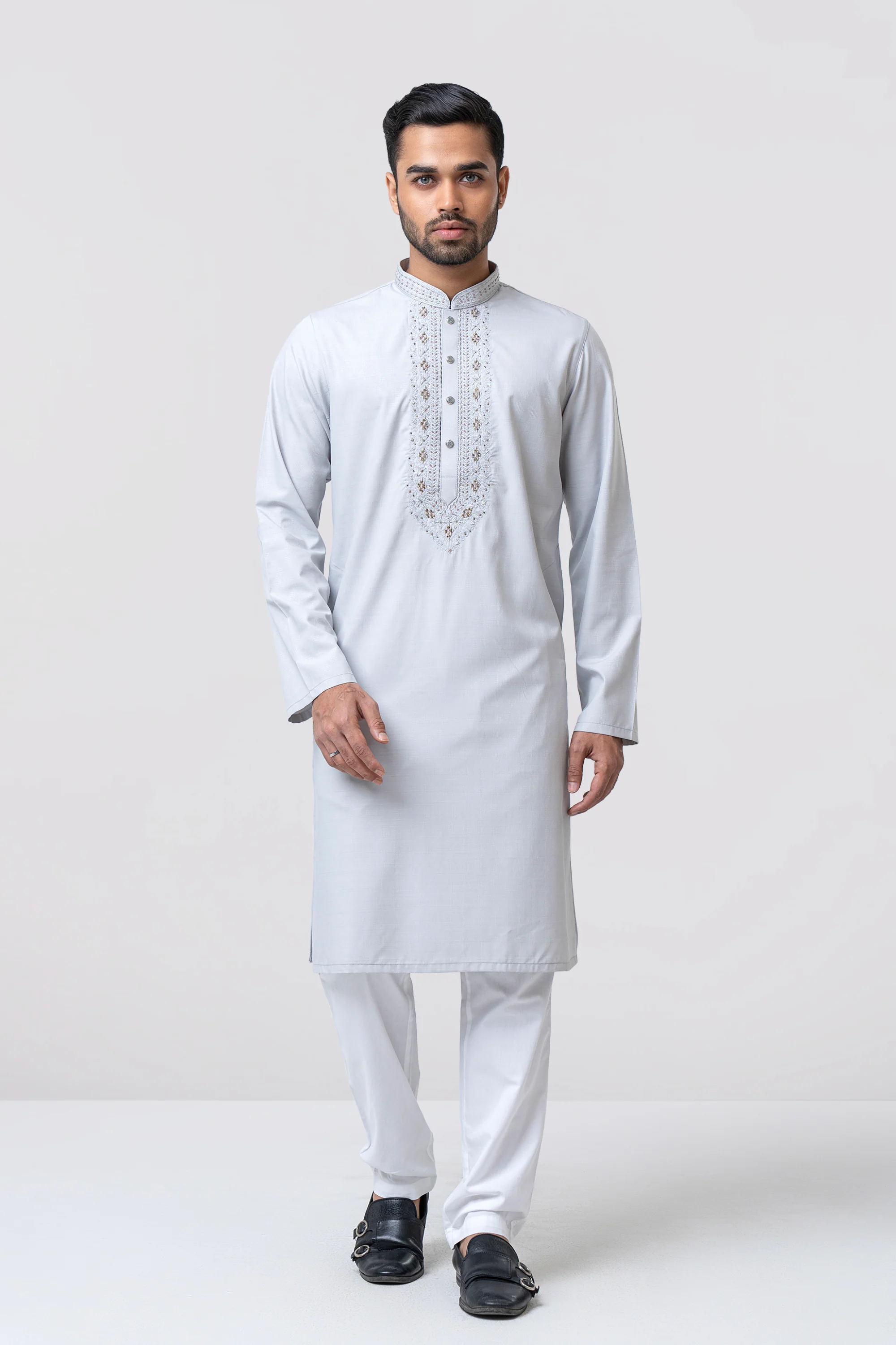 Regular Fit Embroidered Formal Panjabi - Image 8