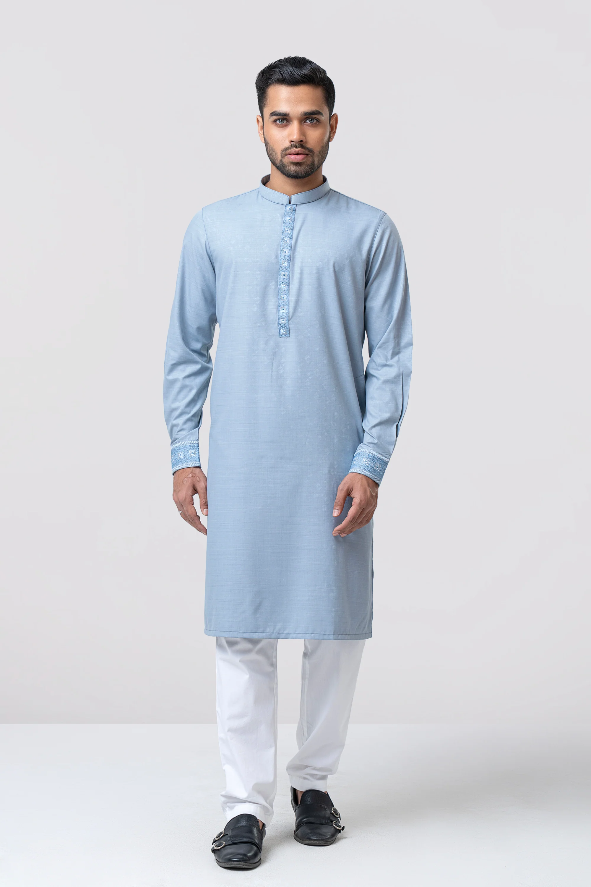 Regular Fit Embroidered Formal Panjabi - Image 8