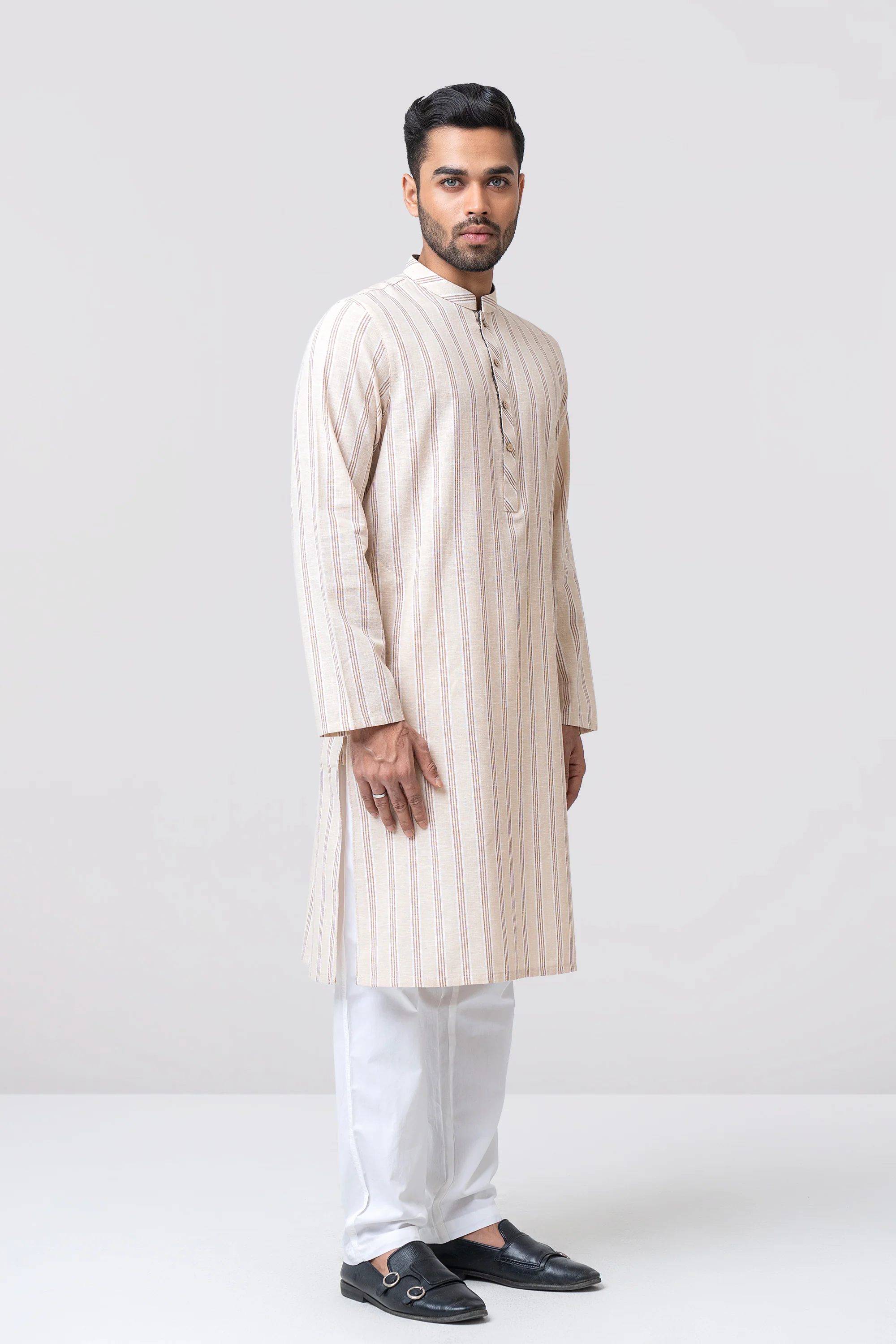 Regular Fit Cotton-Linen Blended Panjabi - Image 3