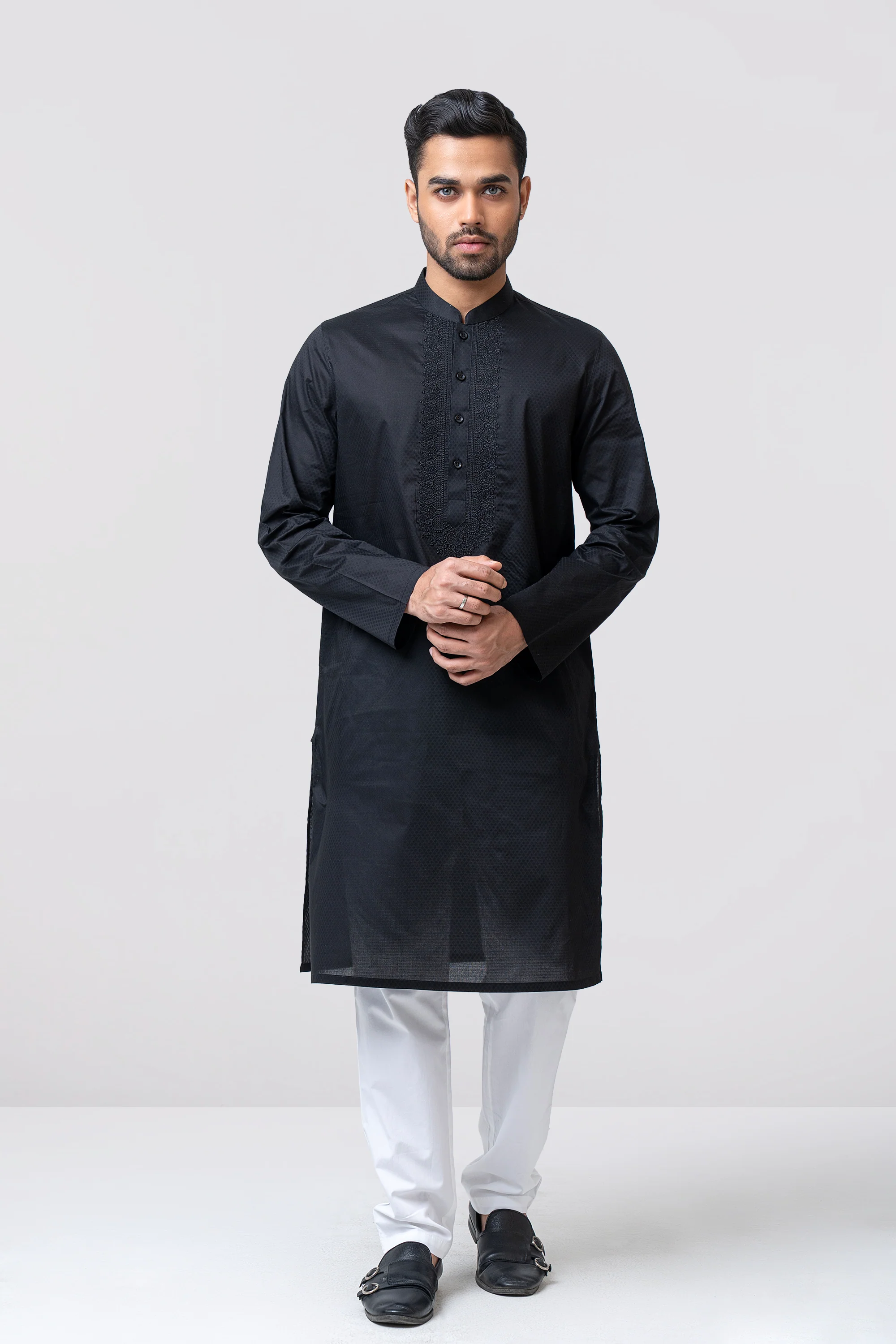 Regular Fit Embroidered Semi-Formal Panjabi - Image 6
