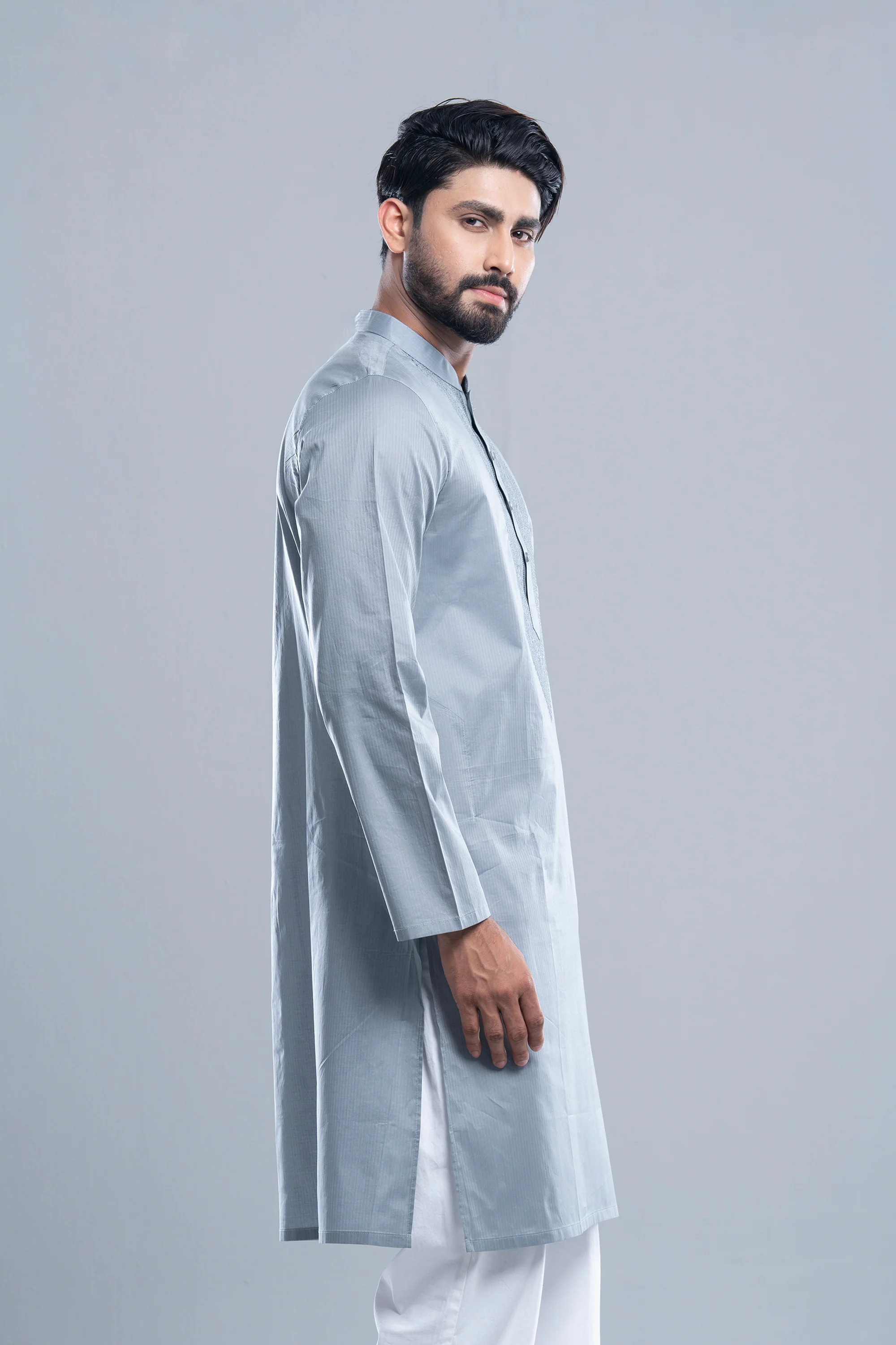 Regular Fit Embroidered Semi-Formal Panjabi - Image 8
