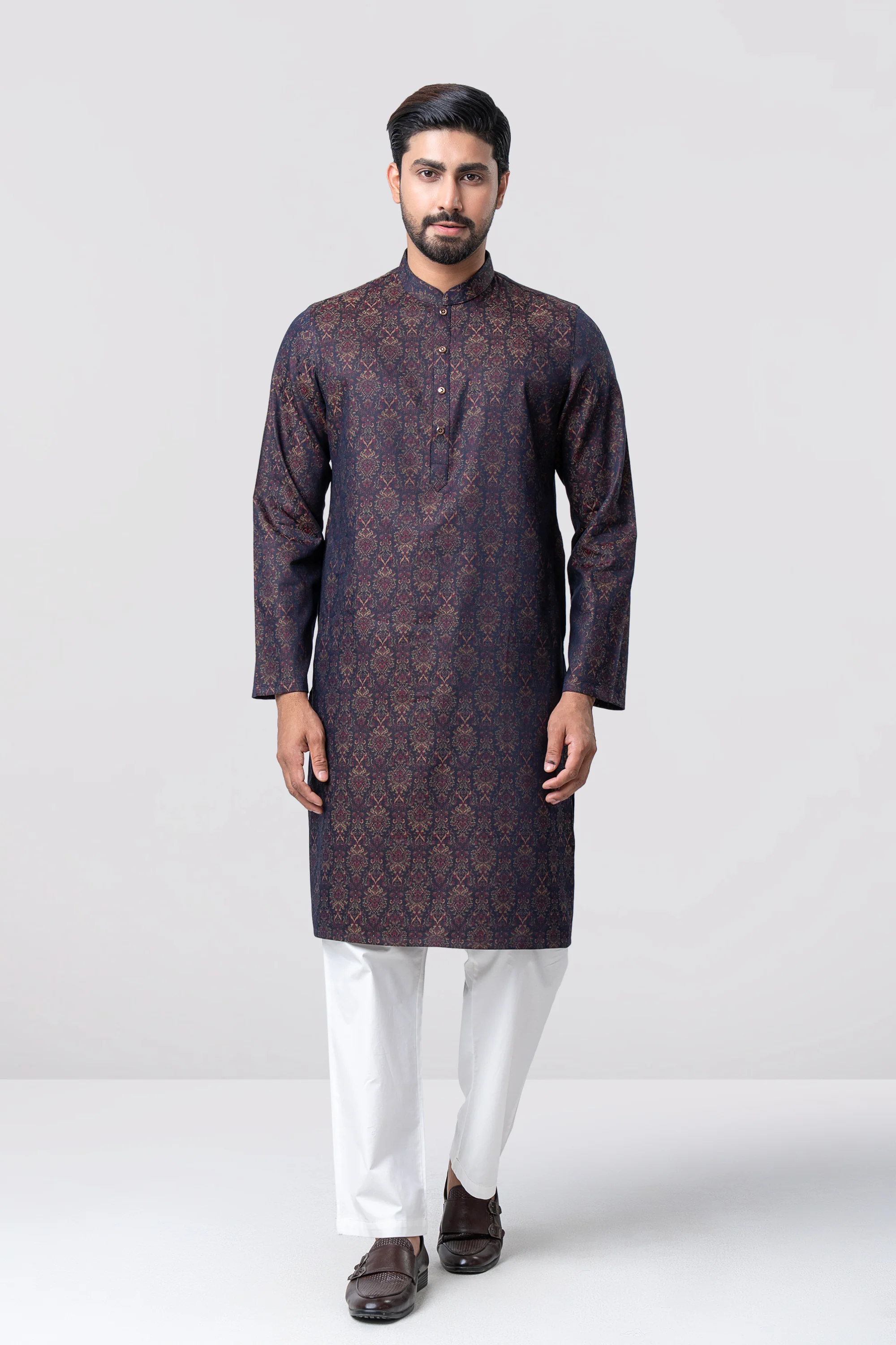 Regular Fit Jacquard Cotton Semi-Formal Panjabi - Image 15