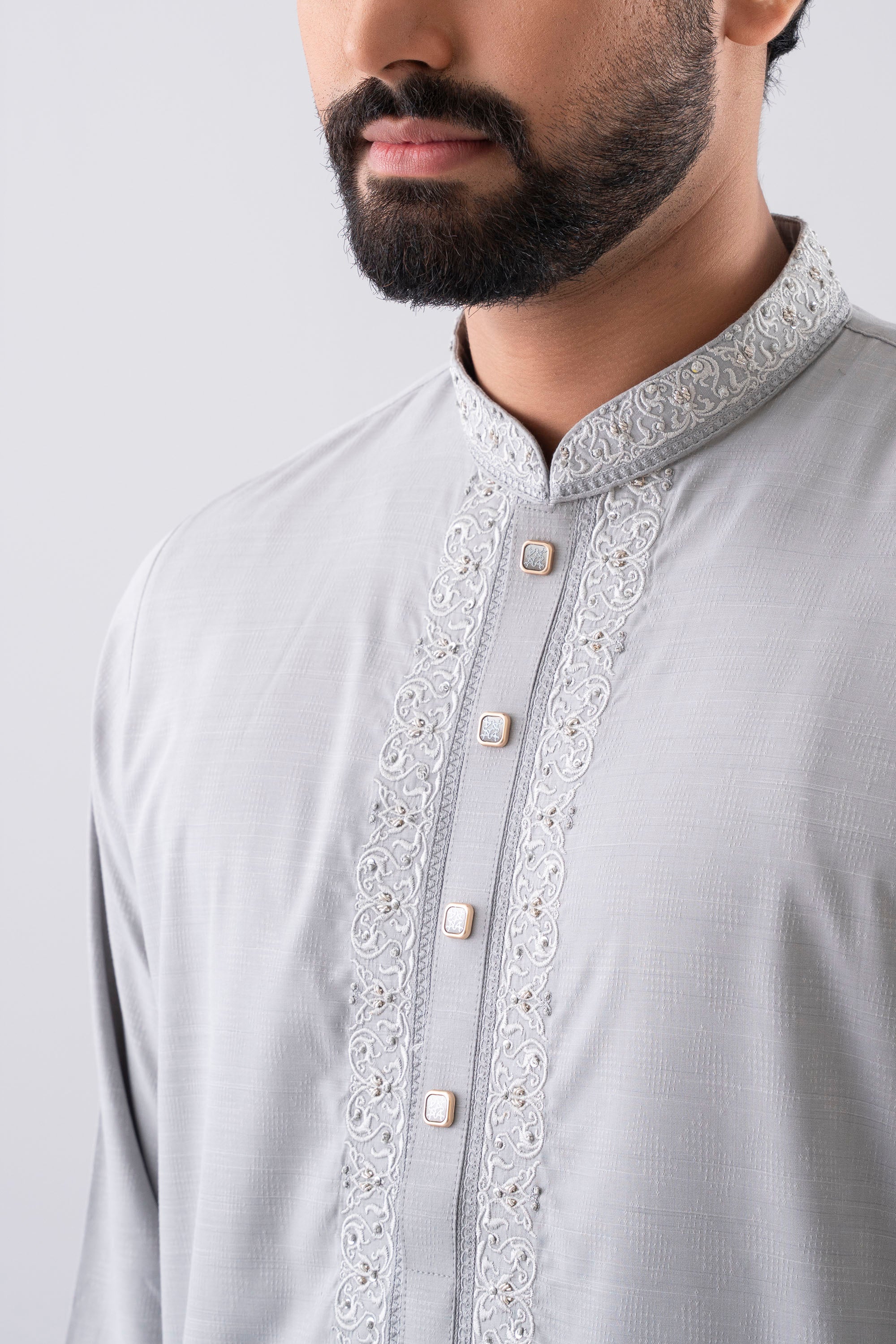 Regular Fit Embroidered Formal Panjabi - Image 11