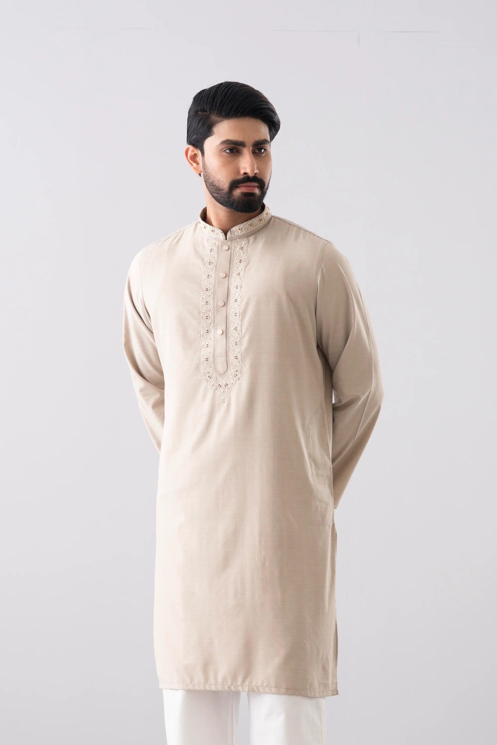 Regular Fit Embroidered Formal Panjabi - Image 3