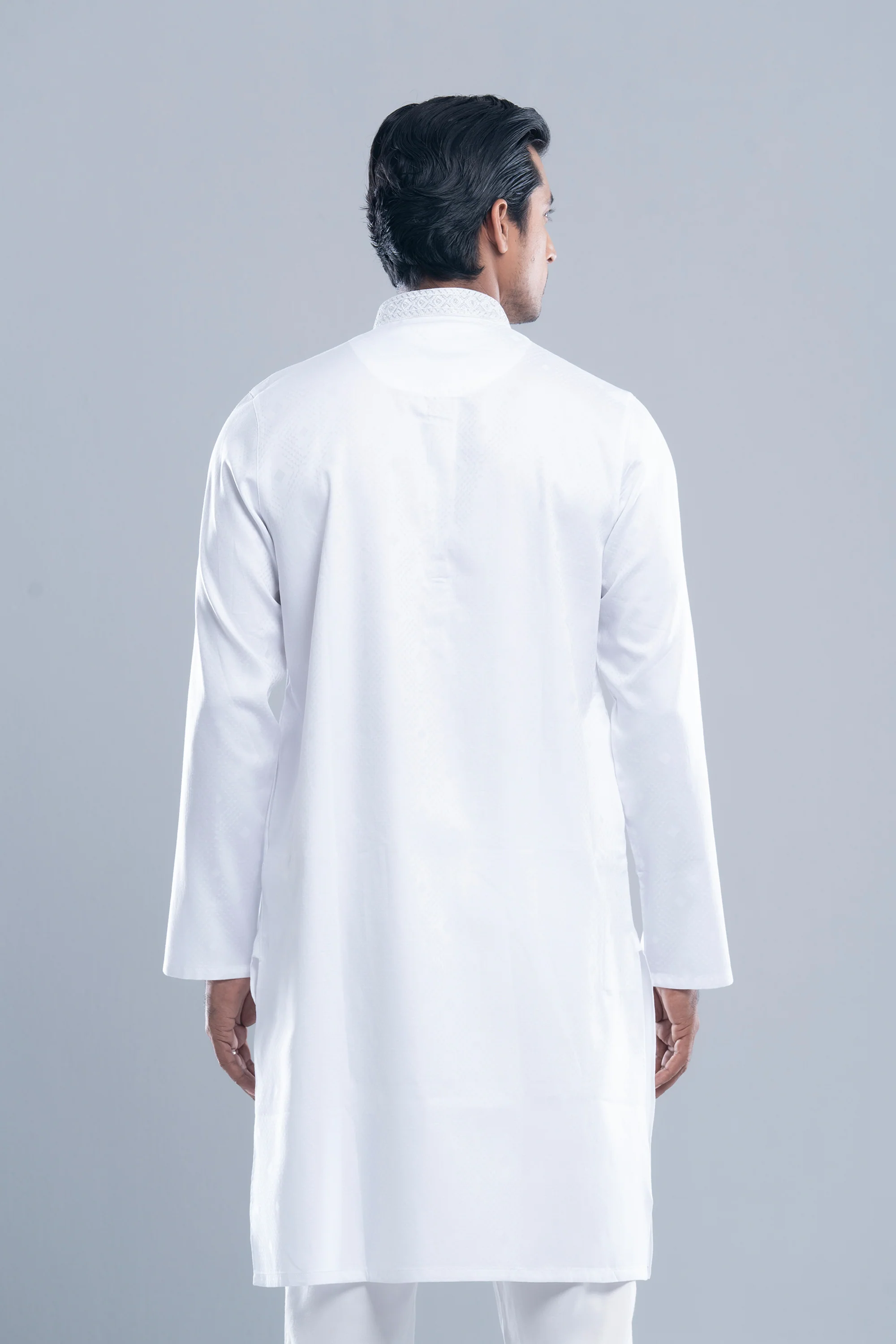 Regular Fit Embroidered Semi-Formal Panjabi - Image 5