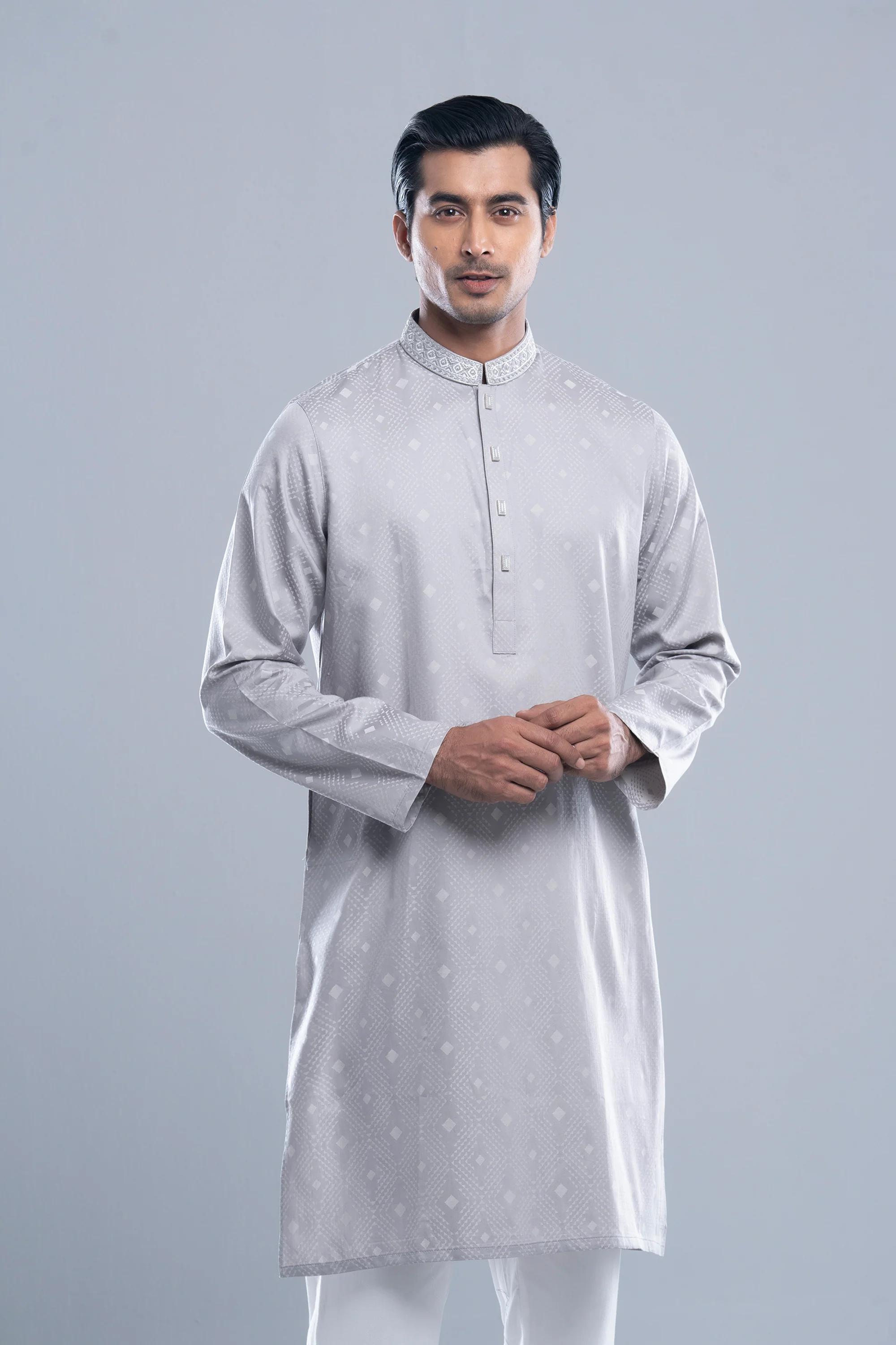 Regular Fit Embroidered Semi-Formal Panjabi - Image 9