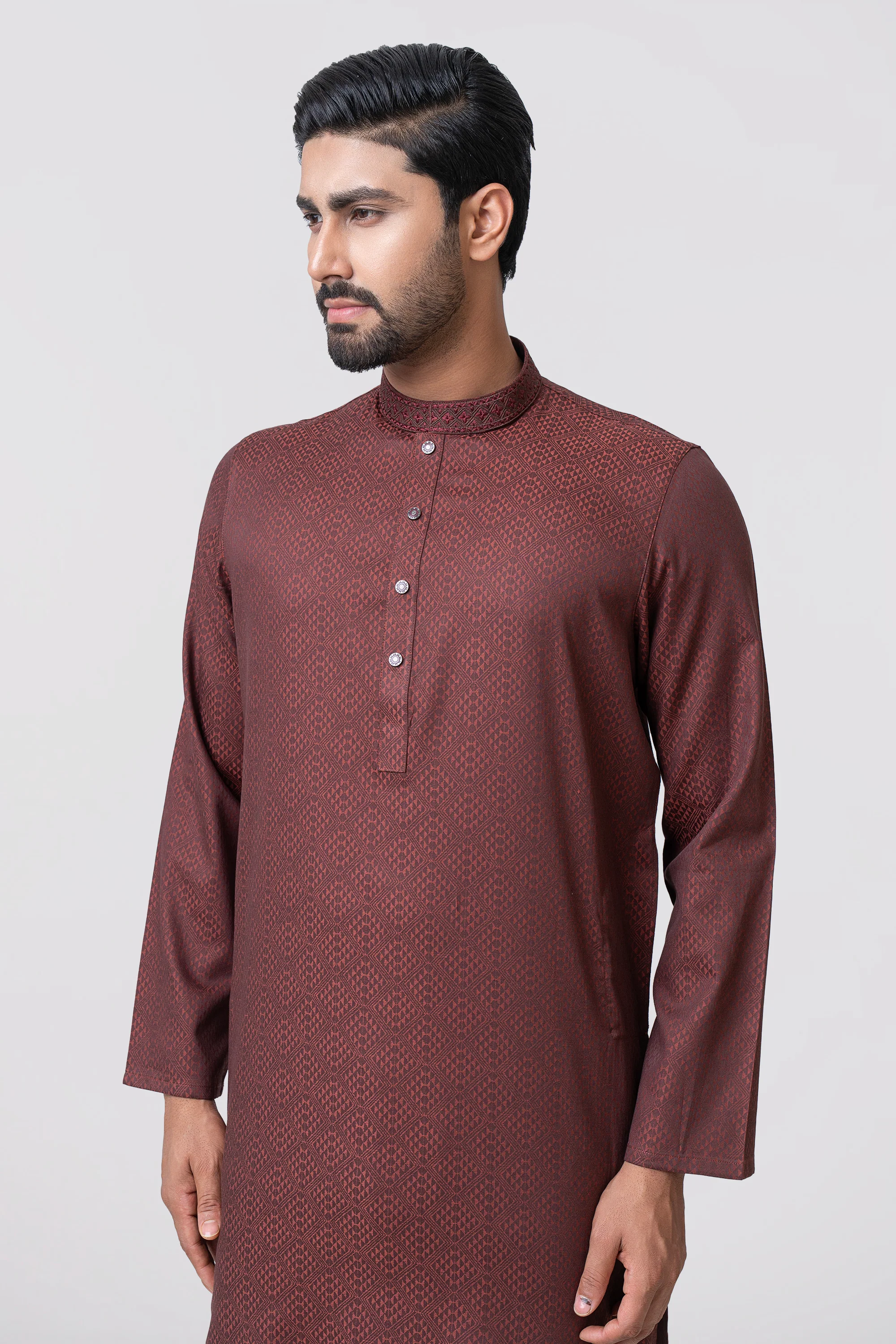 Regular Fit Embroidered Semi-Formal Panjabi - Image 15