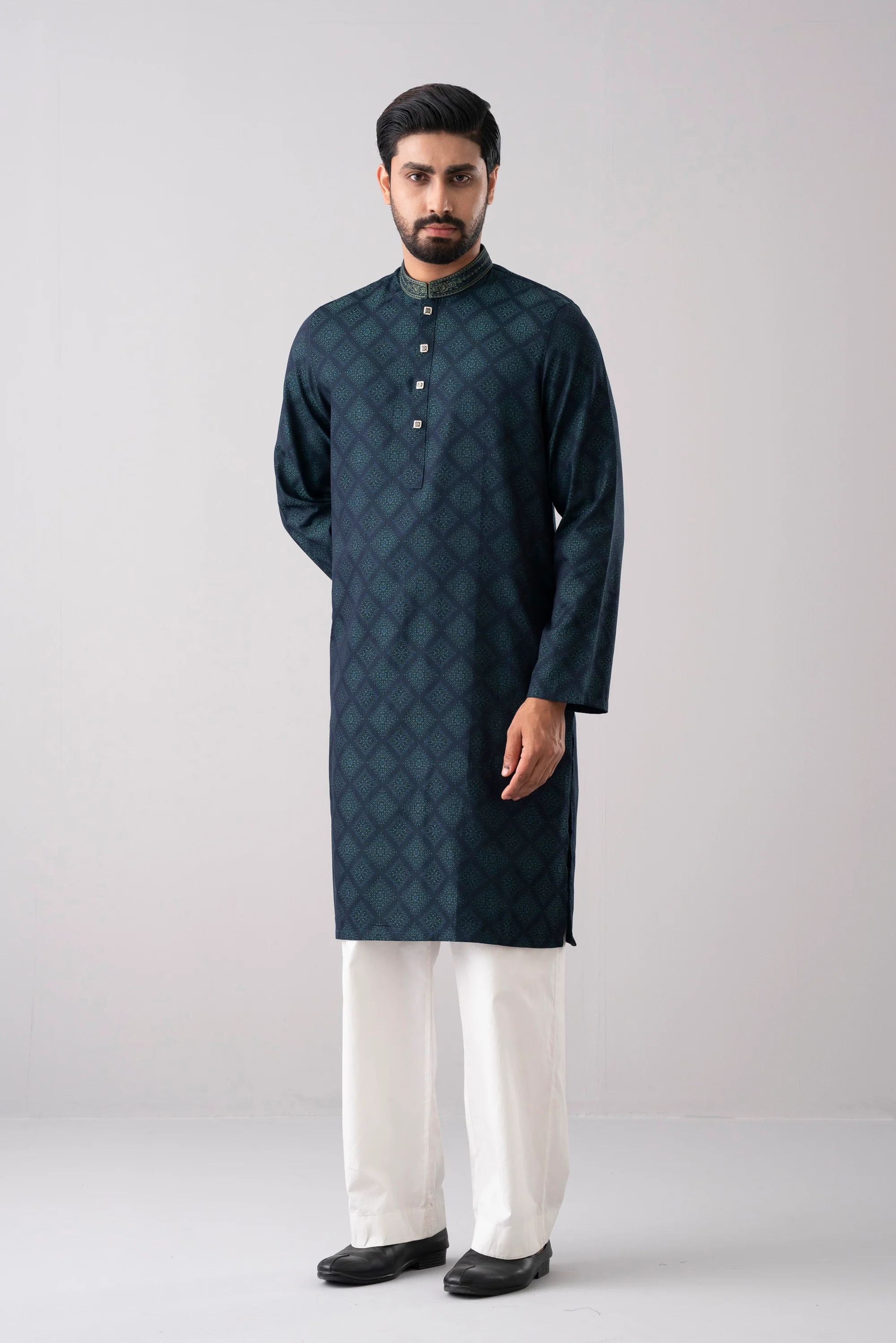 Regular Fit Embroidered Semi-Formal Panjabi - Image 14