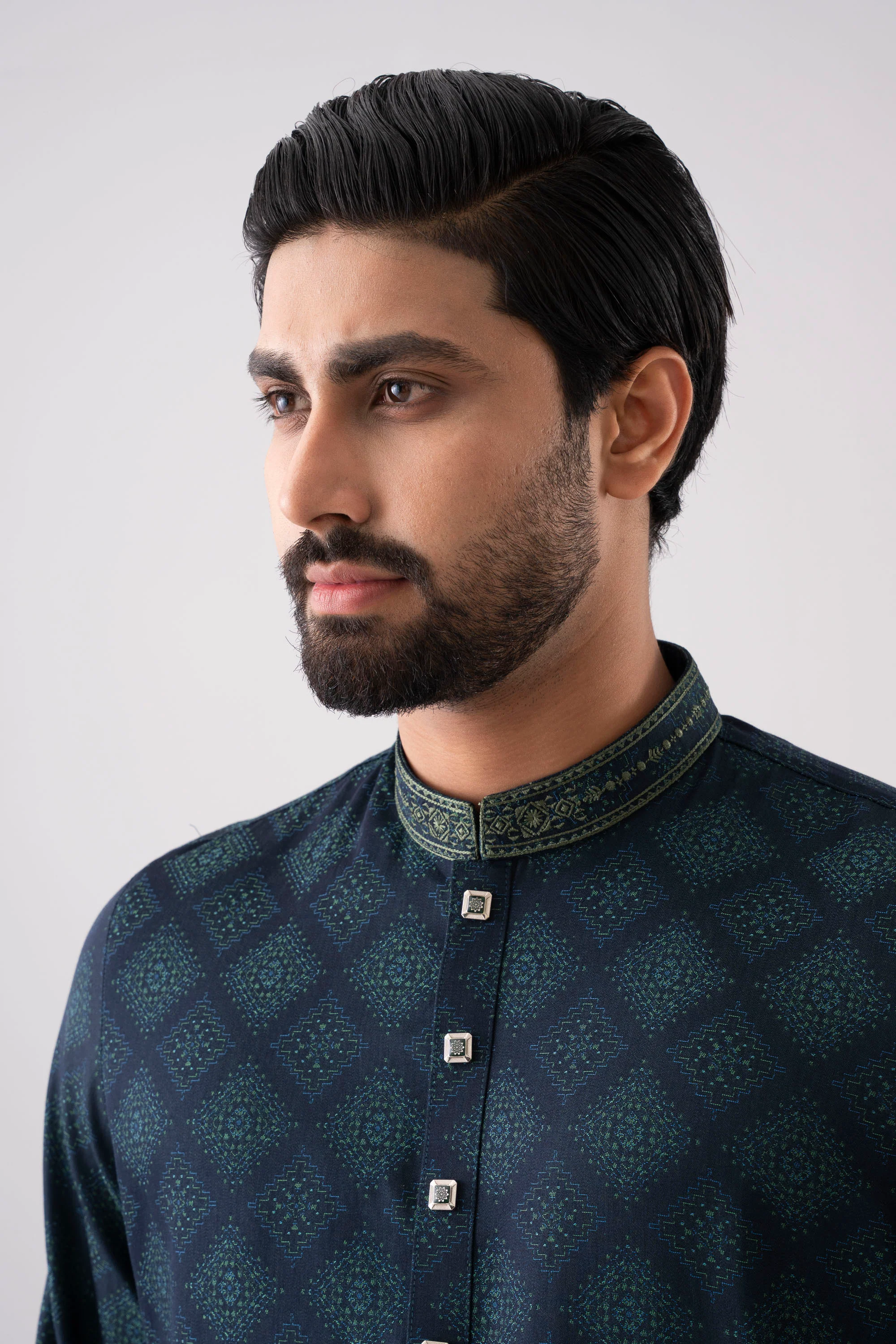 Regular Fit Embroidered Semi-Formal Panjabi - Image 19