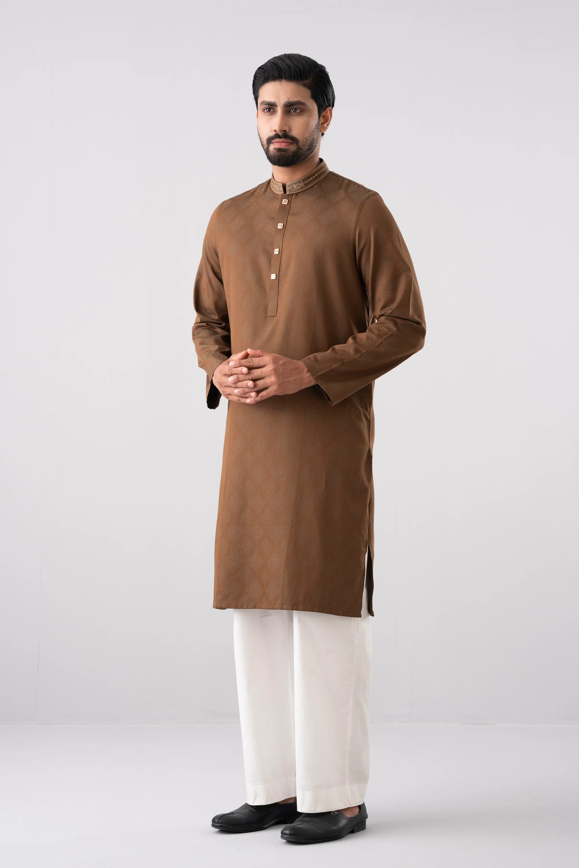 Regular Fit Embroidered Semi-Formal Panjabi - Image 8