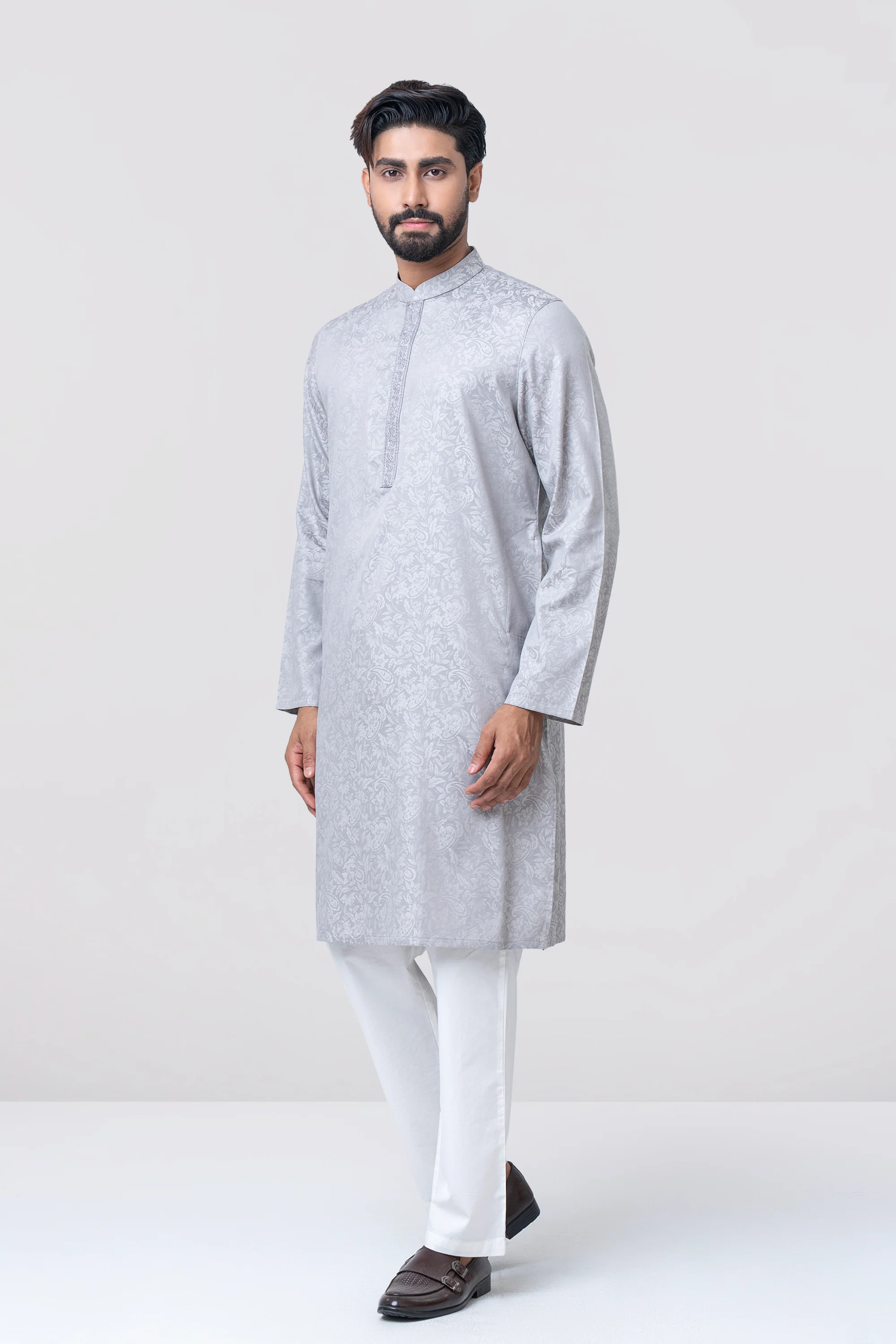 Regular Fit Embroidered Semi-Formal Panjabi - Image 11
