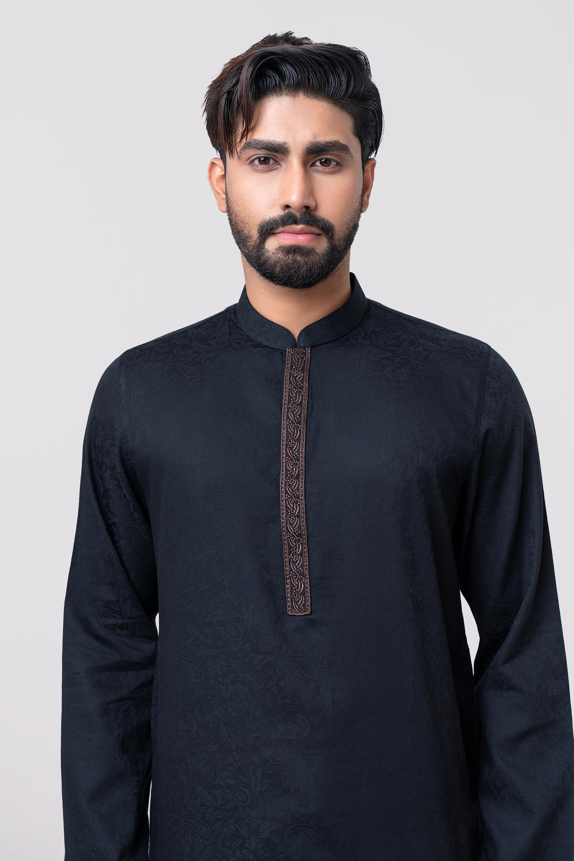 Regular Fit Embroidered Semi-Formal Panjabi - Image 2