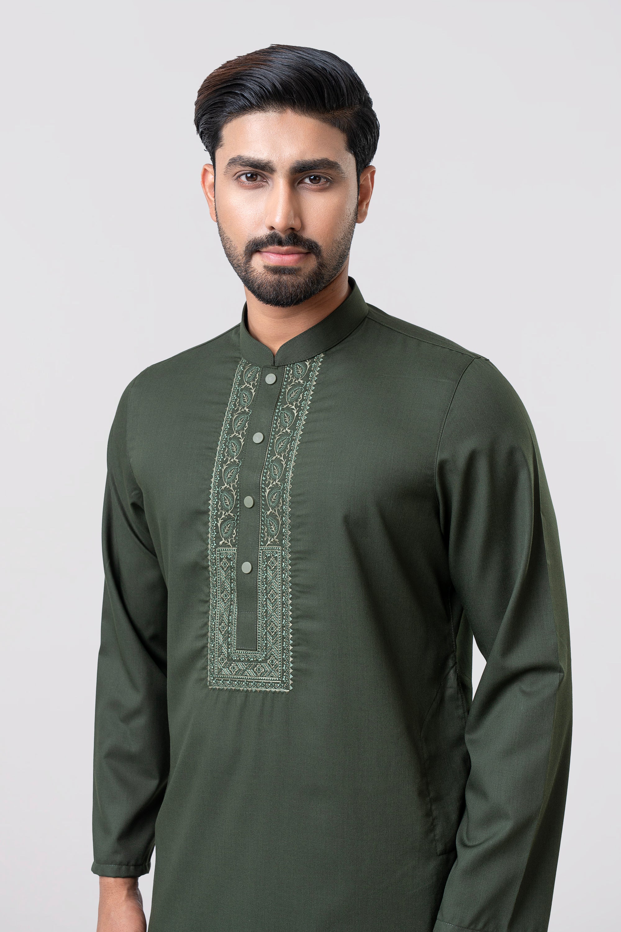 Regular Fit Embroidered Semi-Formal Panjabi - Image 2