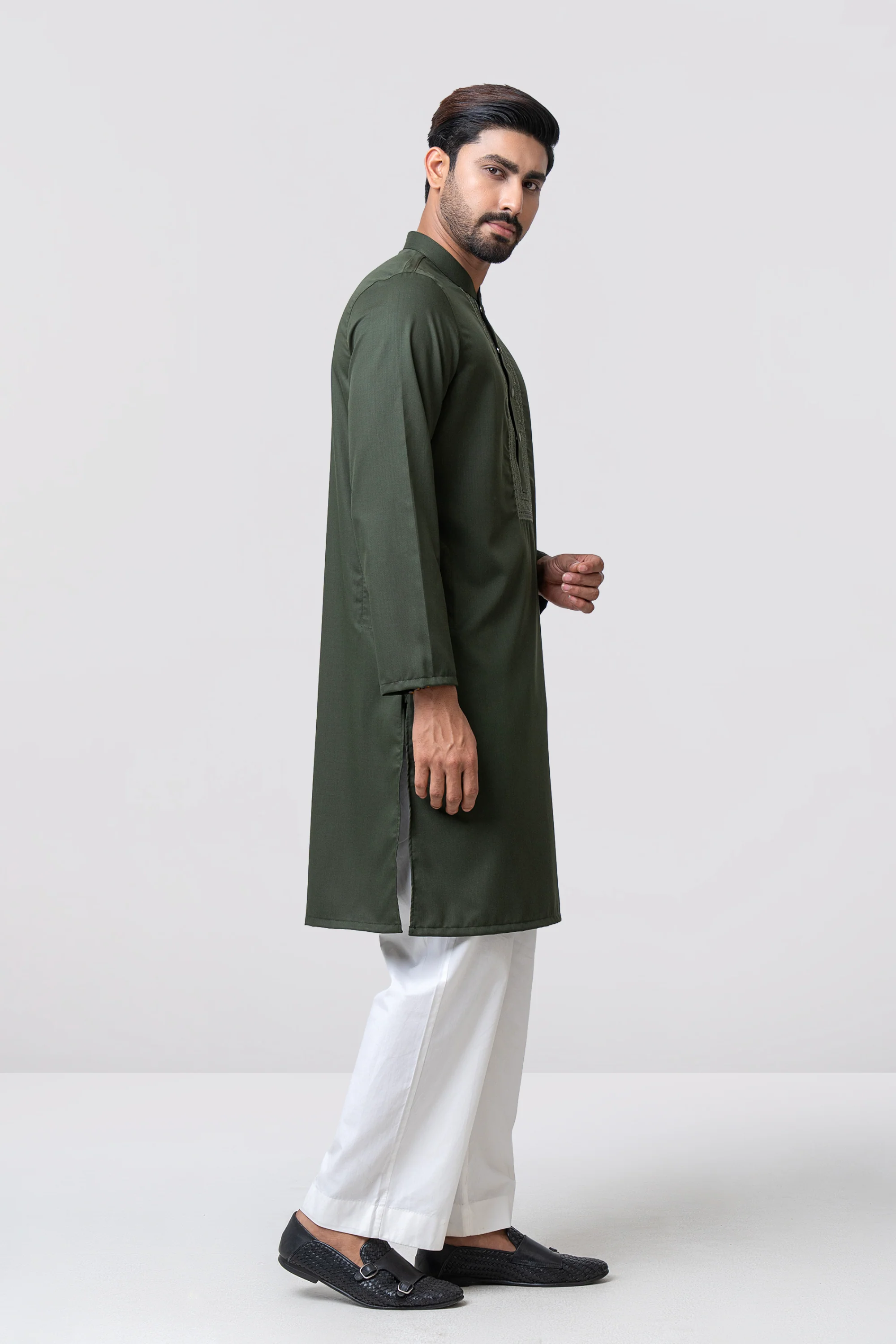 Regular Fit Embroidered Semi-Formal Panjabi - Image 4