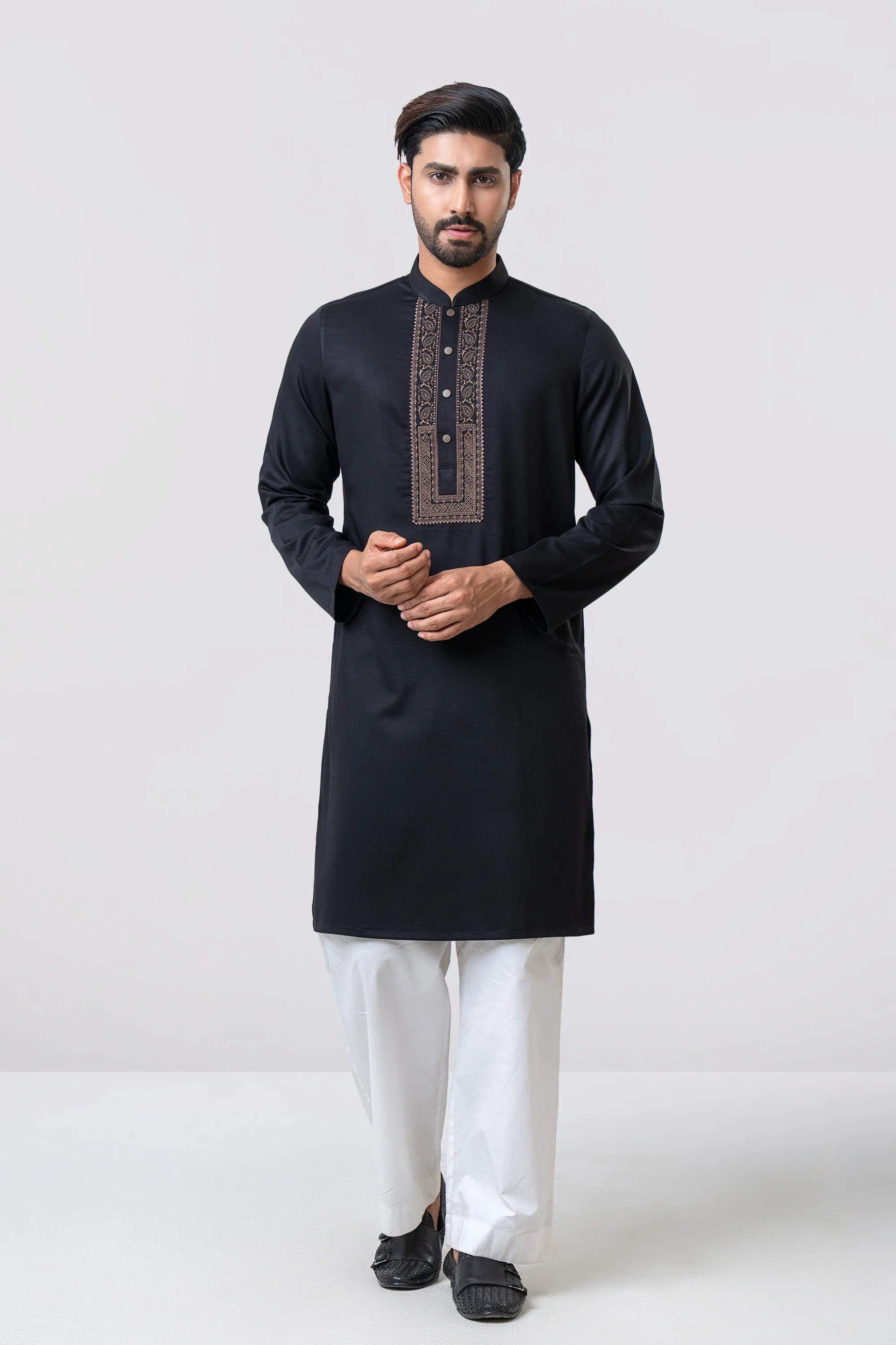 Regular Fit Embroidered Semi-Formal Panjabi - Image 7