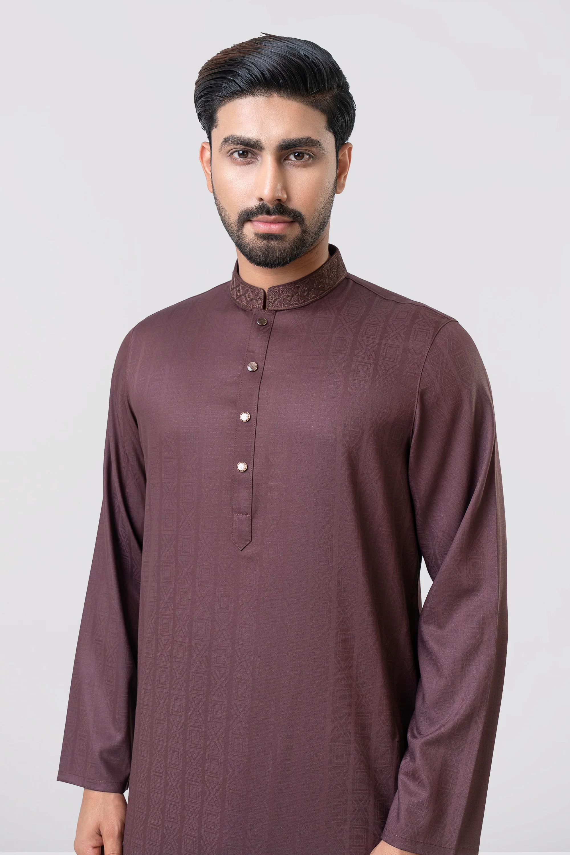 Regular Fit Embroidered Semi-Formal Panjabi - Image 2