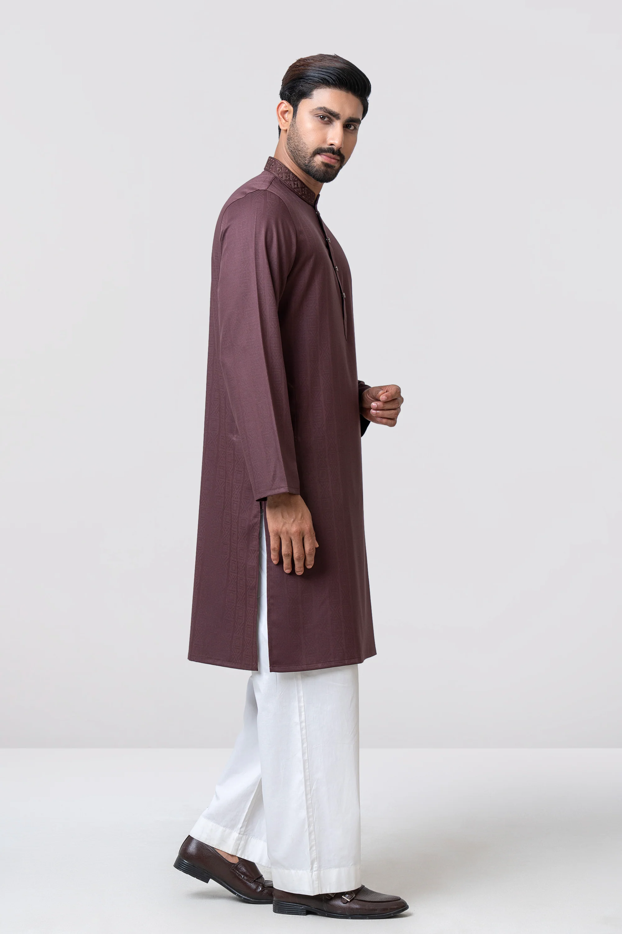 Regular Fit Embroidered Semi-Formal Panjabi - Image 4