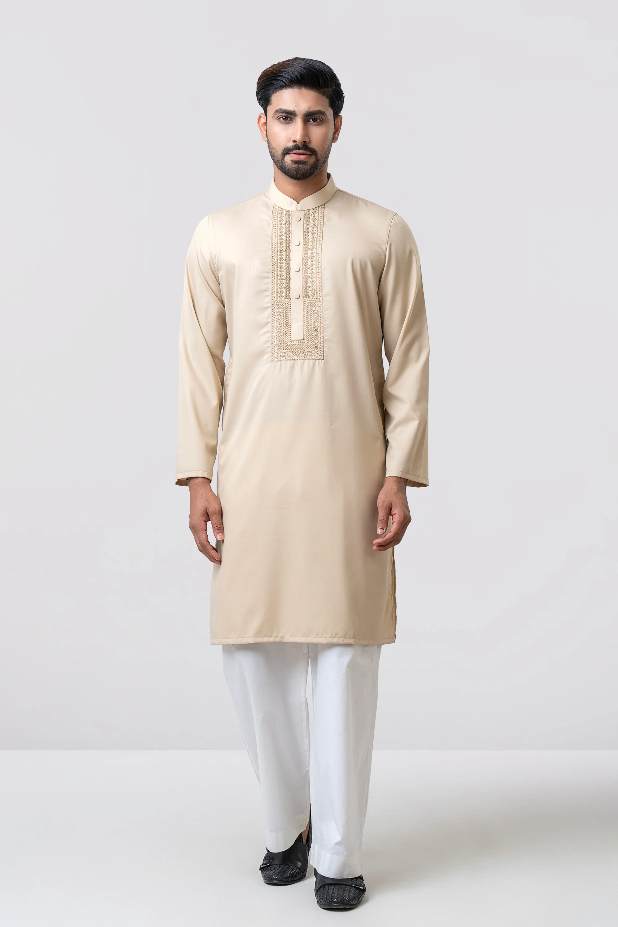 Regular Fit Embroidered Semi-Formal Panjabi - Image 13